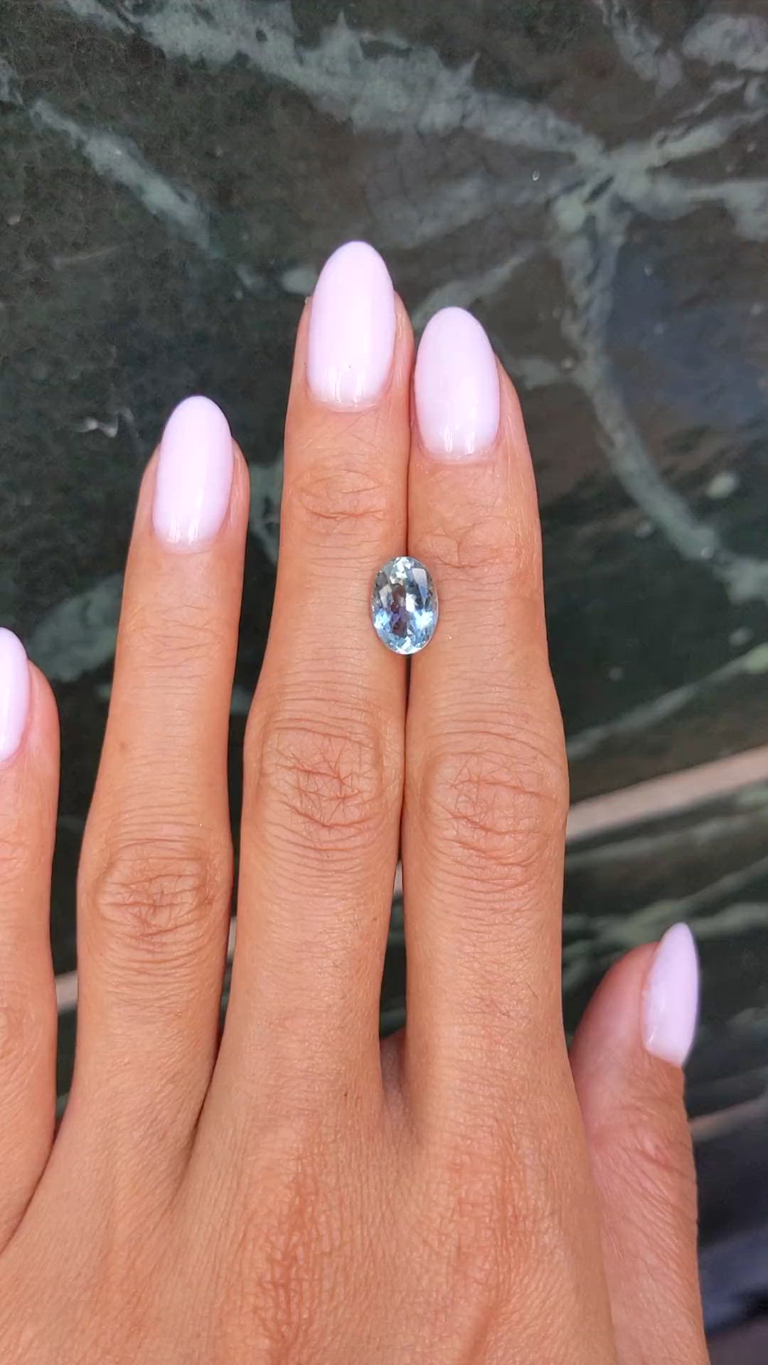1.79 Ct. Blue Aquamarine from Mozambique Size Video