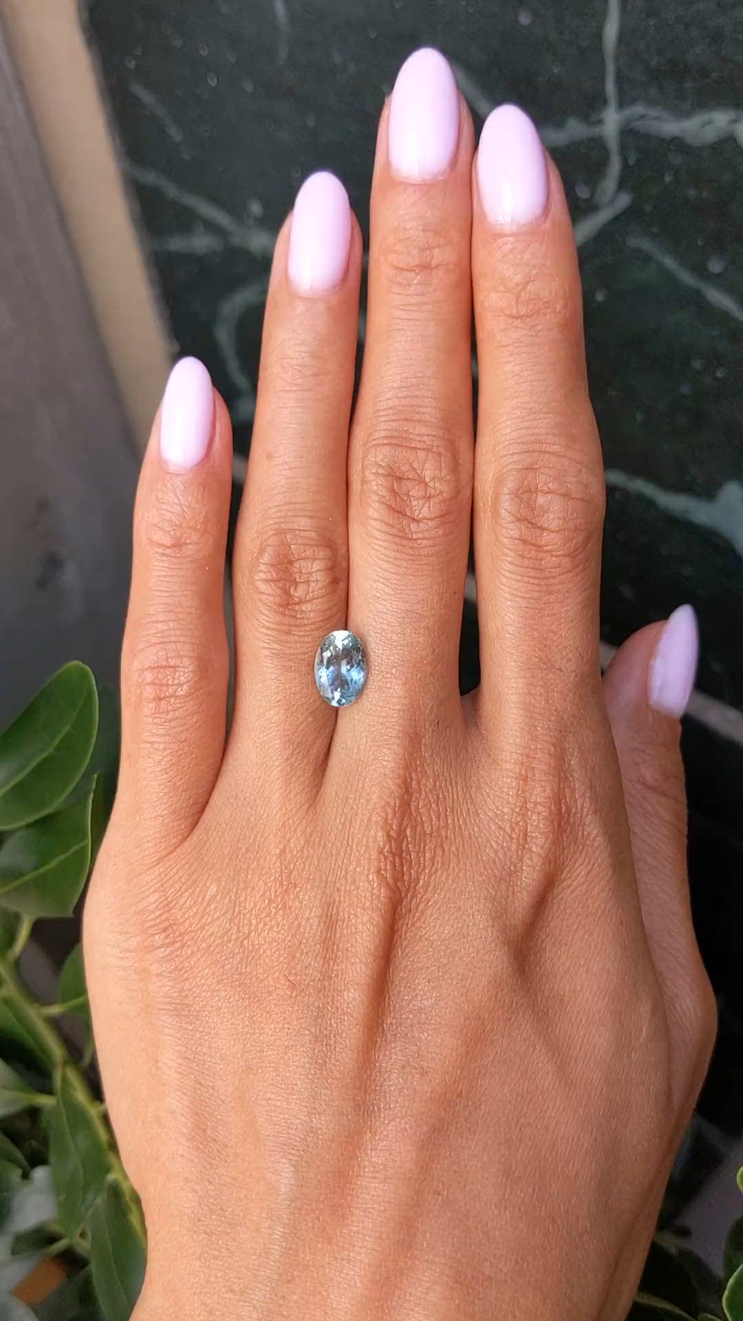 1.79 Ct. Blue Aquamarine from Mozambique Size Video