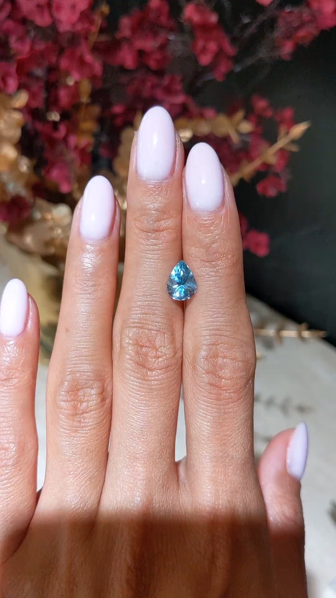 1.69 Ct. Blue Aquamarine from Mozambique Size Video