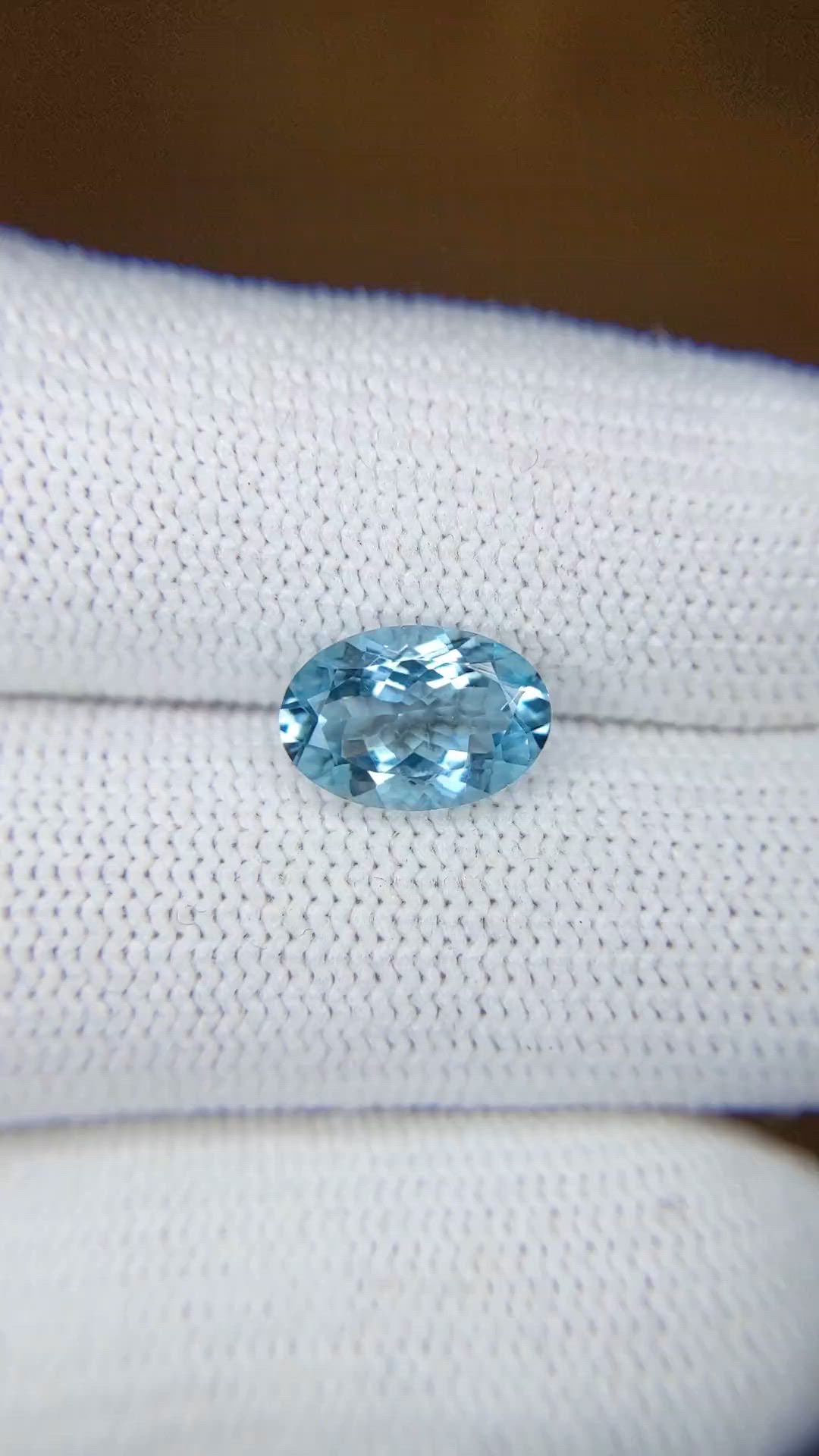 1.53 Ct. Blue Aquamarine from Mozambique Size Video