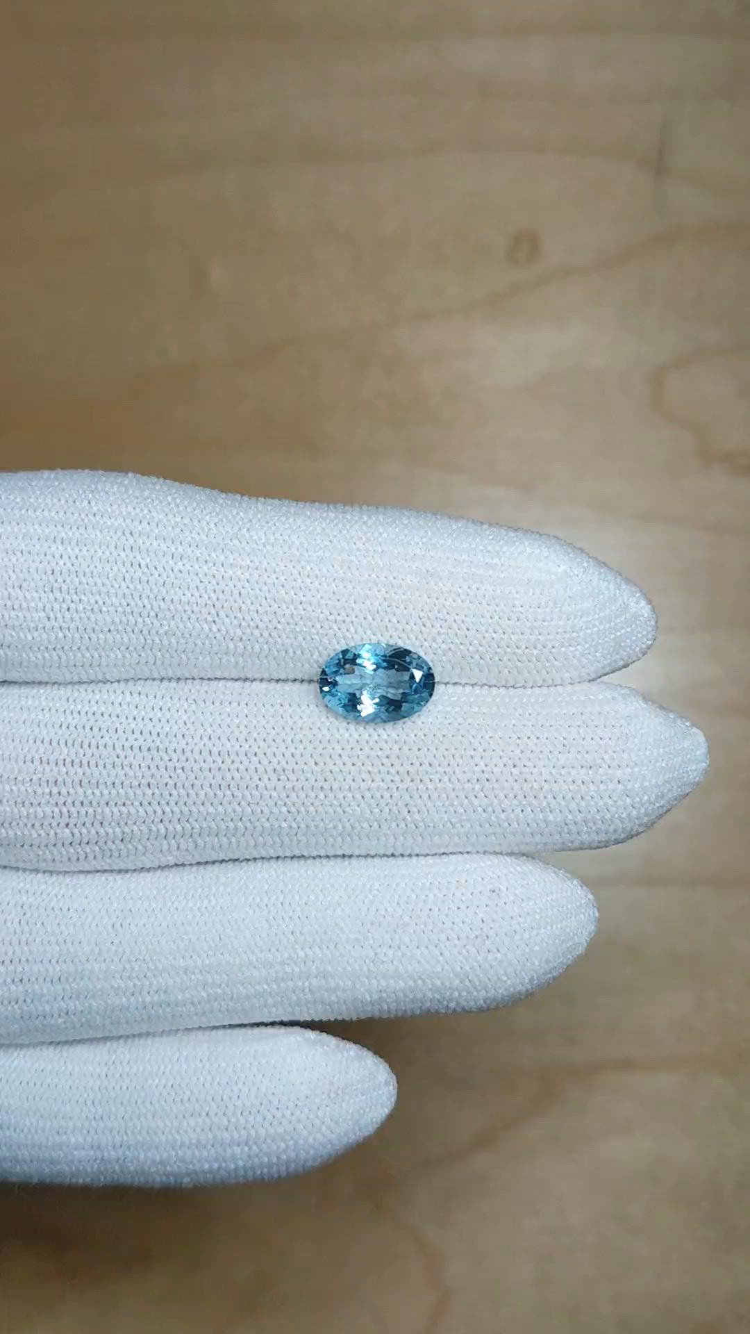 1.53 Ct. Blue Aquamarine from Mozambique Size Video