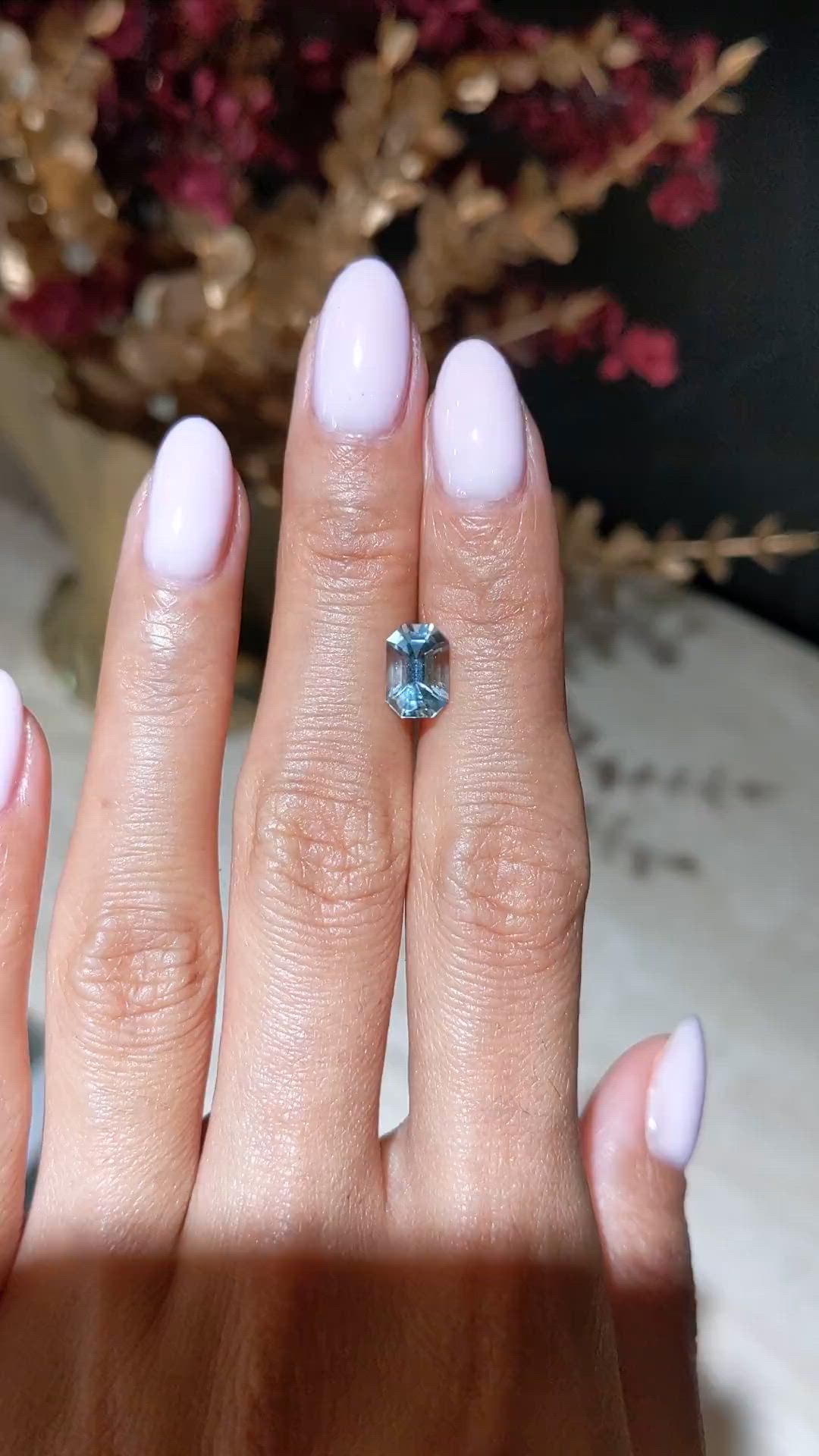 1.47 Ct. Blue Aquamarine from Mozambique Size Video