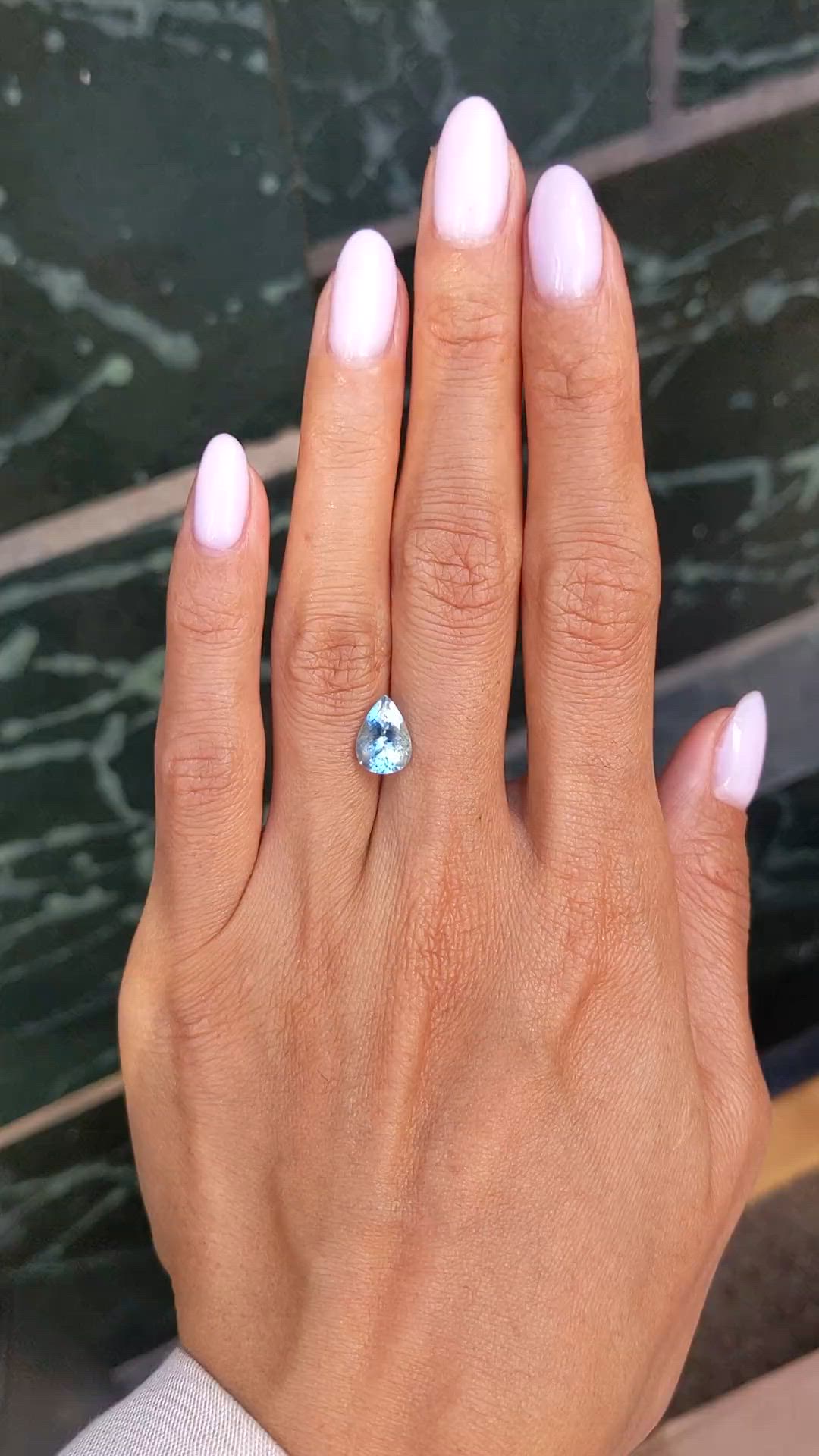 1.87 Ct. Blue Aquamarine from Mozambique Size Video
