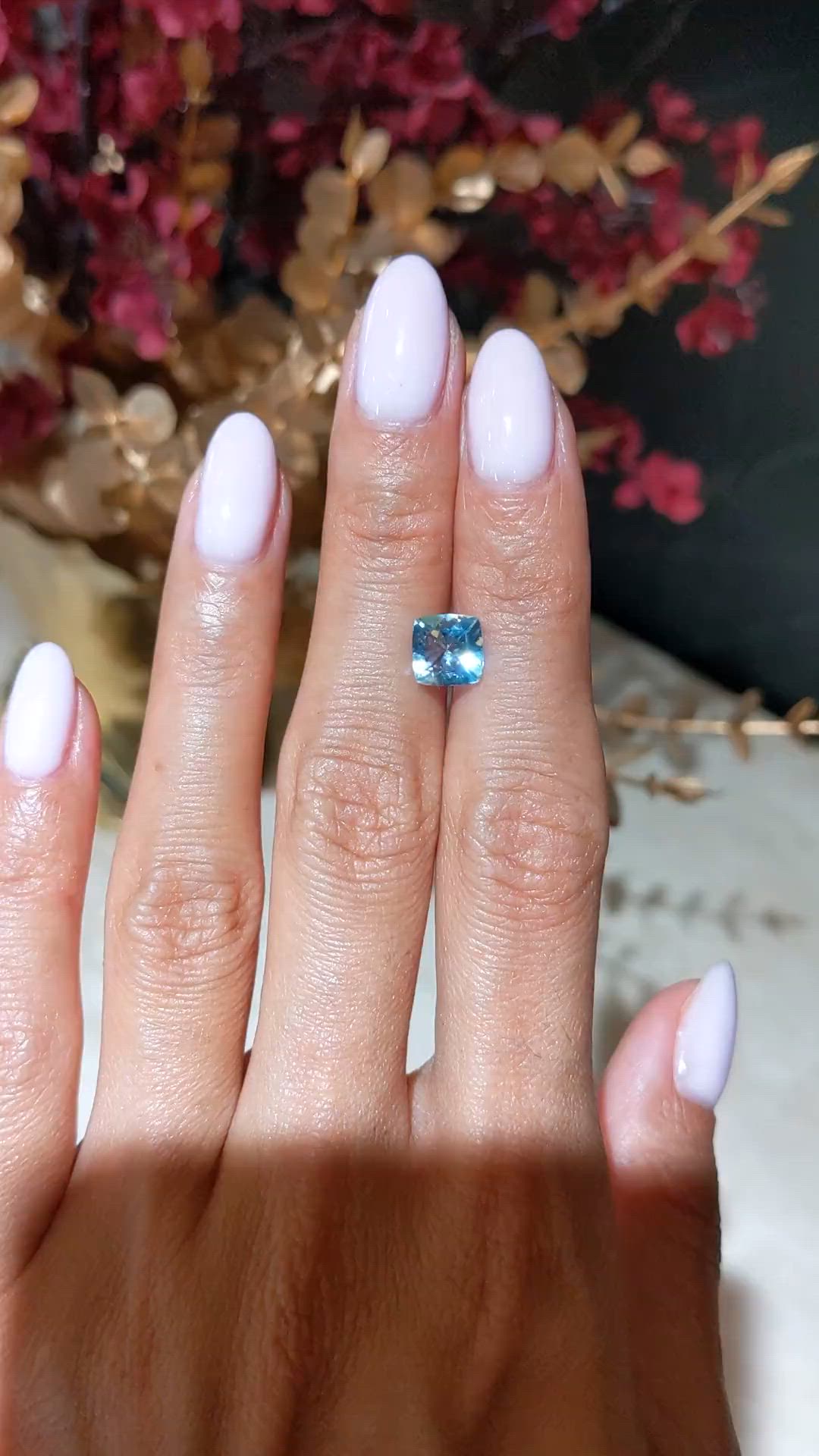 1.46 Ct. Blue Aquamarine from Mozambique Size Video