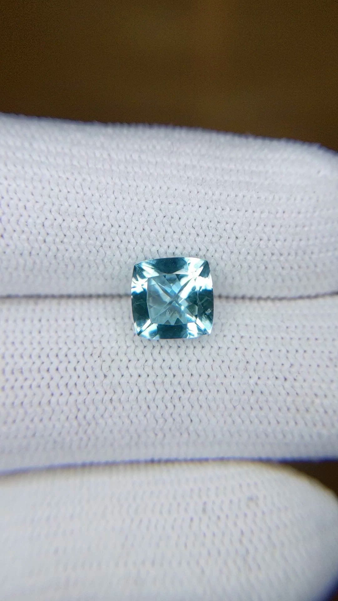 1.46 Ct. Blue Aquamarine from Mozambique Size Video