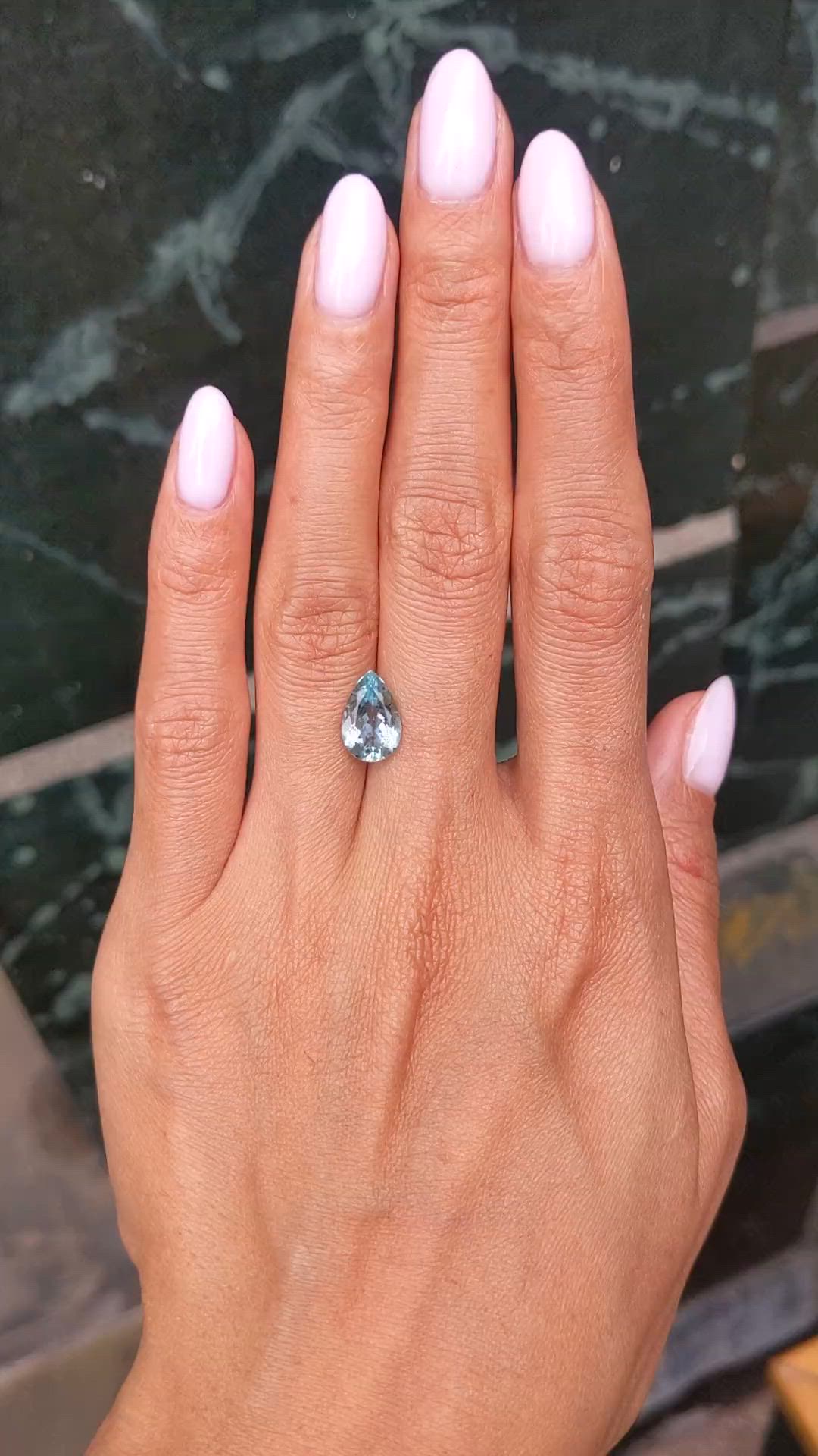 1.98 Ct. Blue Aquamarine from Mozambique Size Video