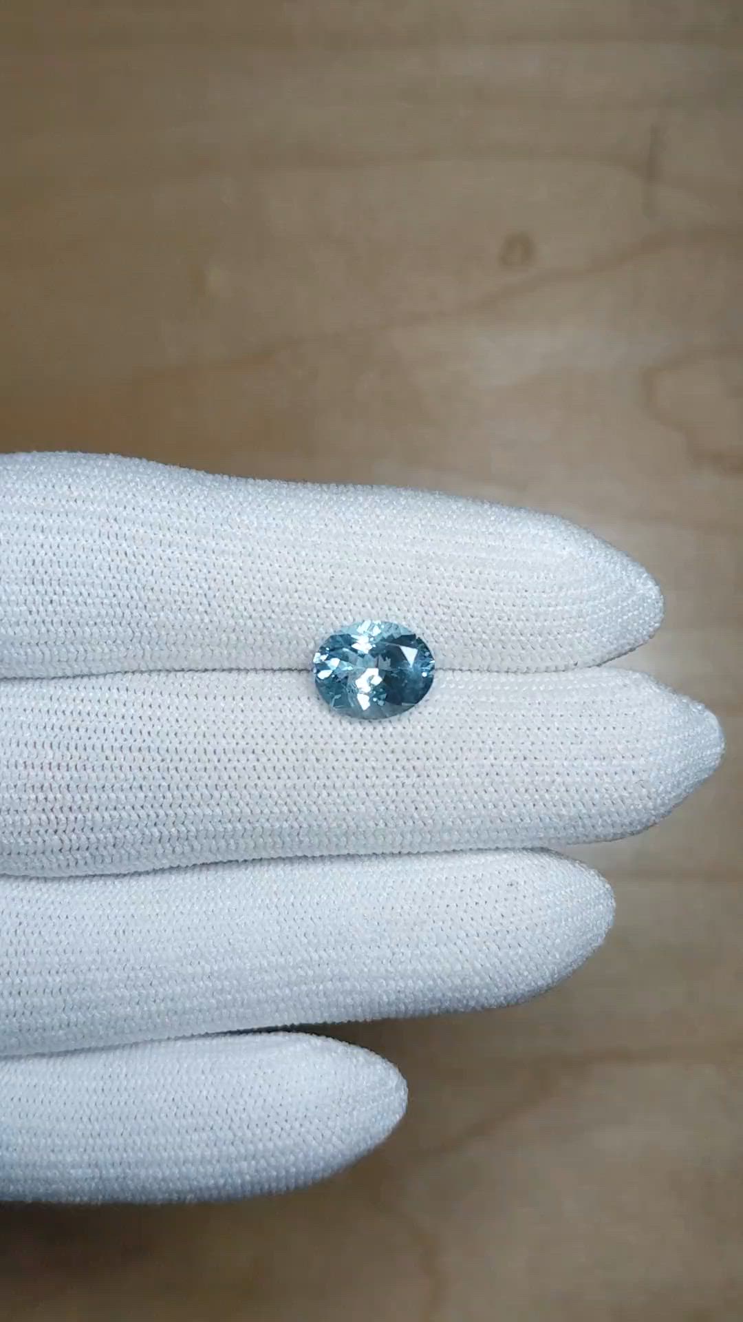 2.13 Ct. Blue Aquamarine from Mozambique Size Video