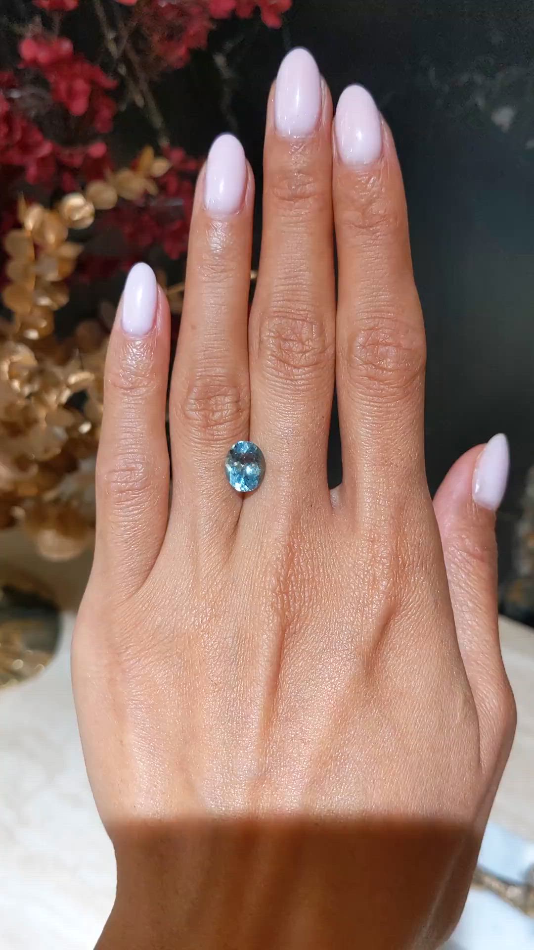 2.13 Ct. Blue Aquamarine from Mozambique Size Video