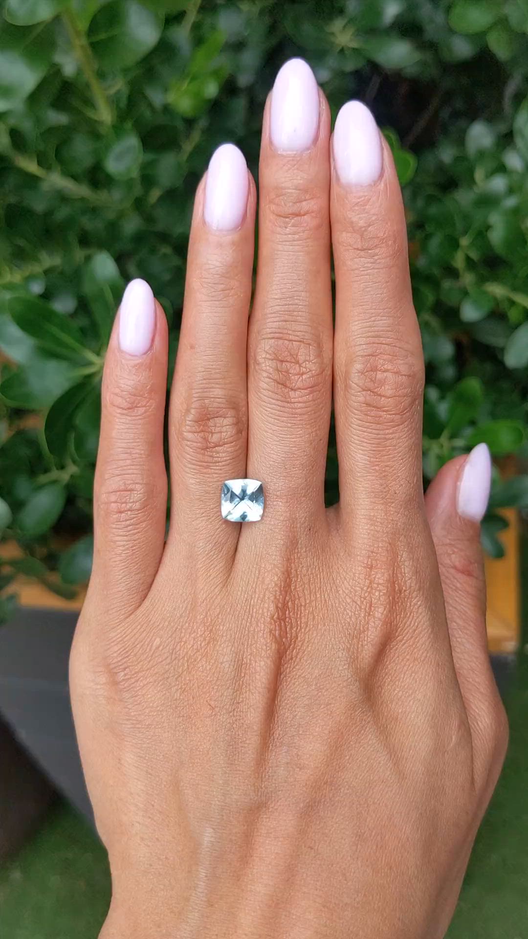 1.87 Ct. Blue Aquamarine from Mozambique Size Video