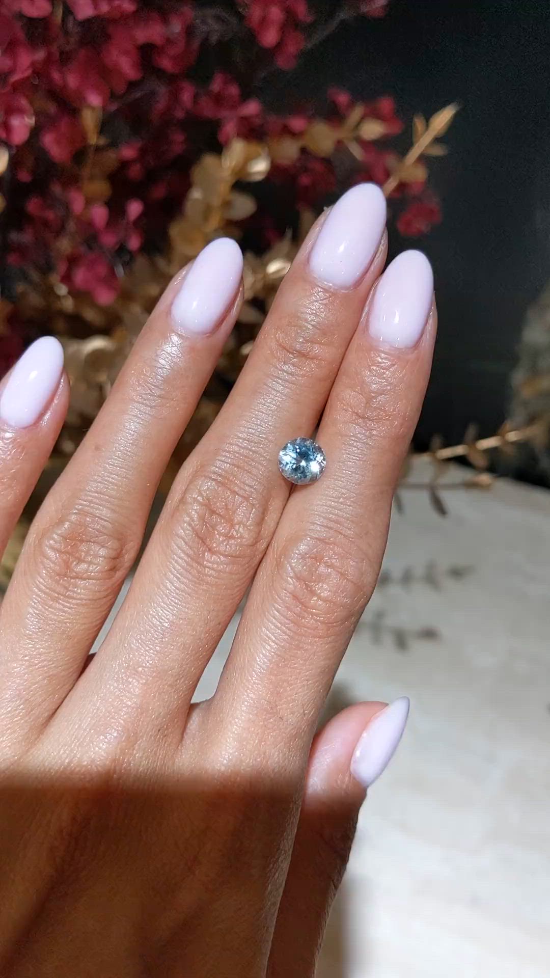 1.36 Ct. Blue Aquamarine from Mozambique Size Video