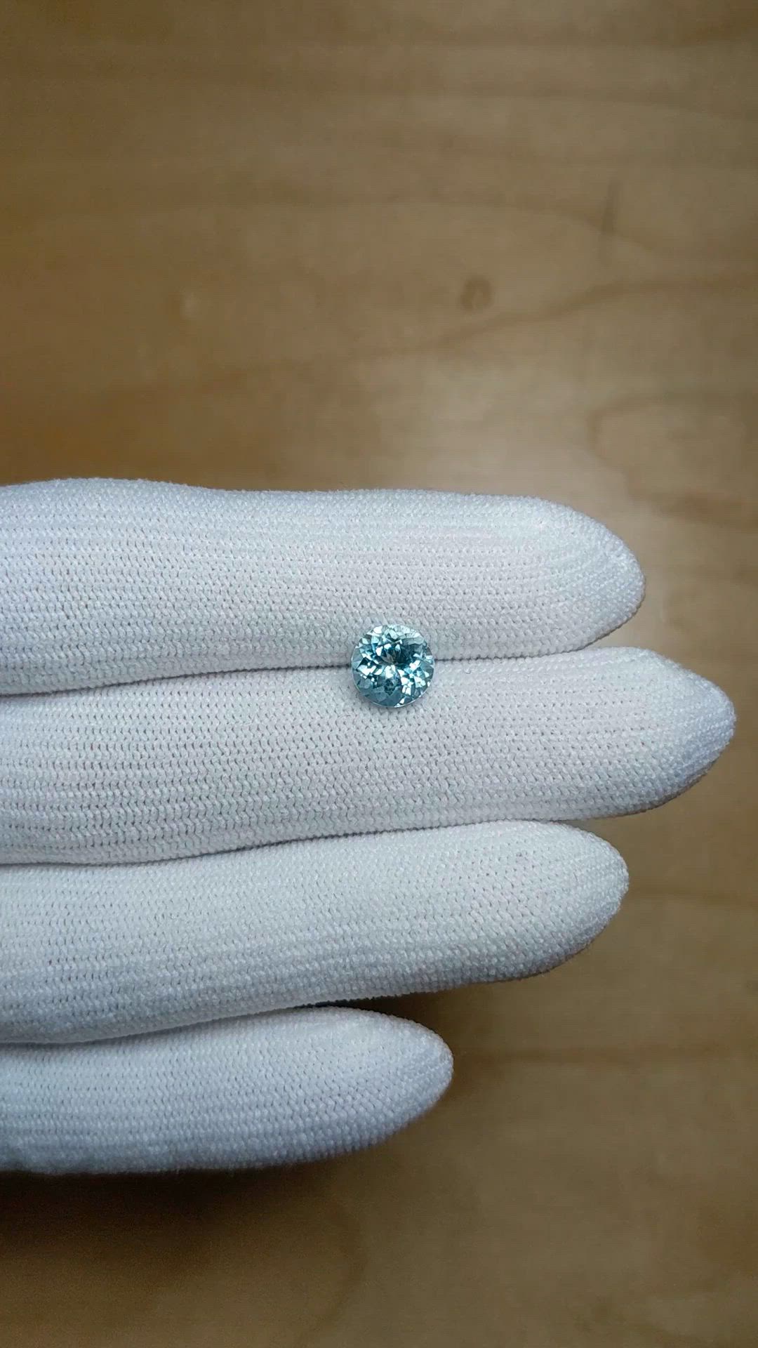 1.36 Ct. Blue Aquamarine from Mozambique Size Video
