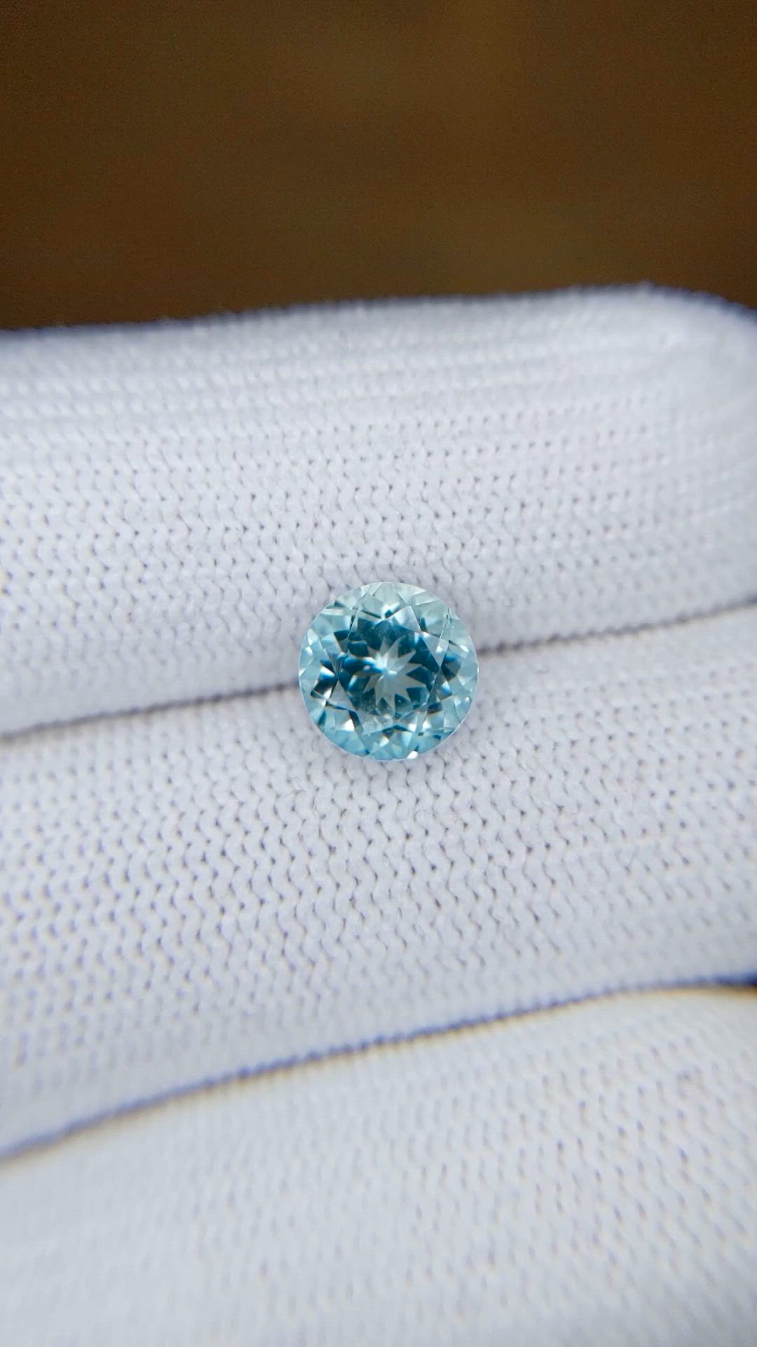 1.36 Ct. Blue Aquamarine from Mozambique Size Video