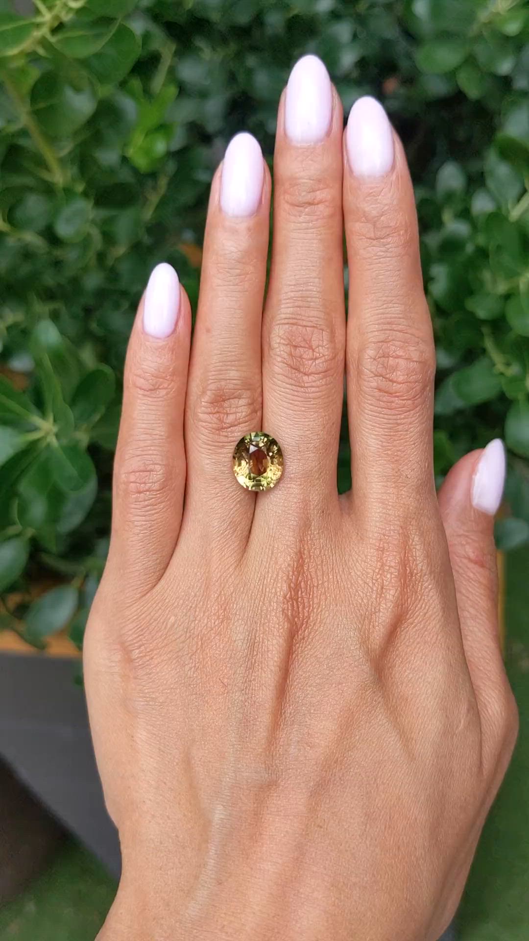 4.60 Ct. Greenish Yellow Tourmaline from Africa Size Video