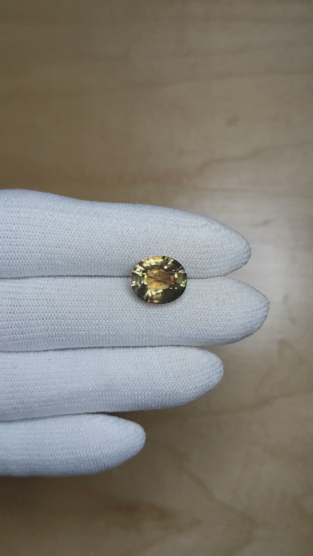 4.60 Ct. Greenish Yellow Tourmaline from Africa Size Video