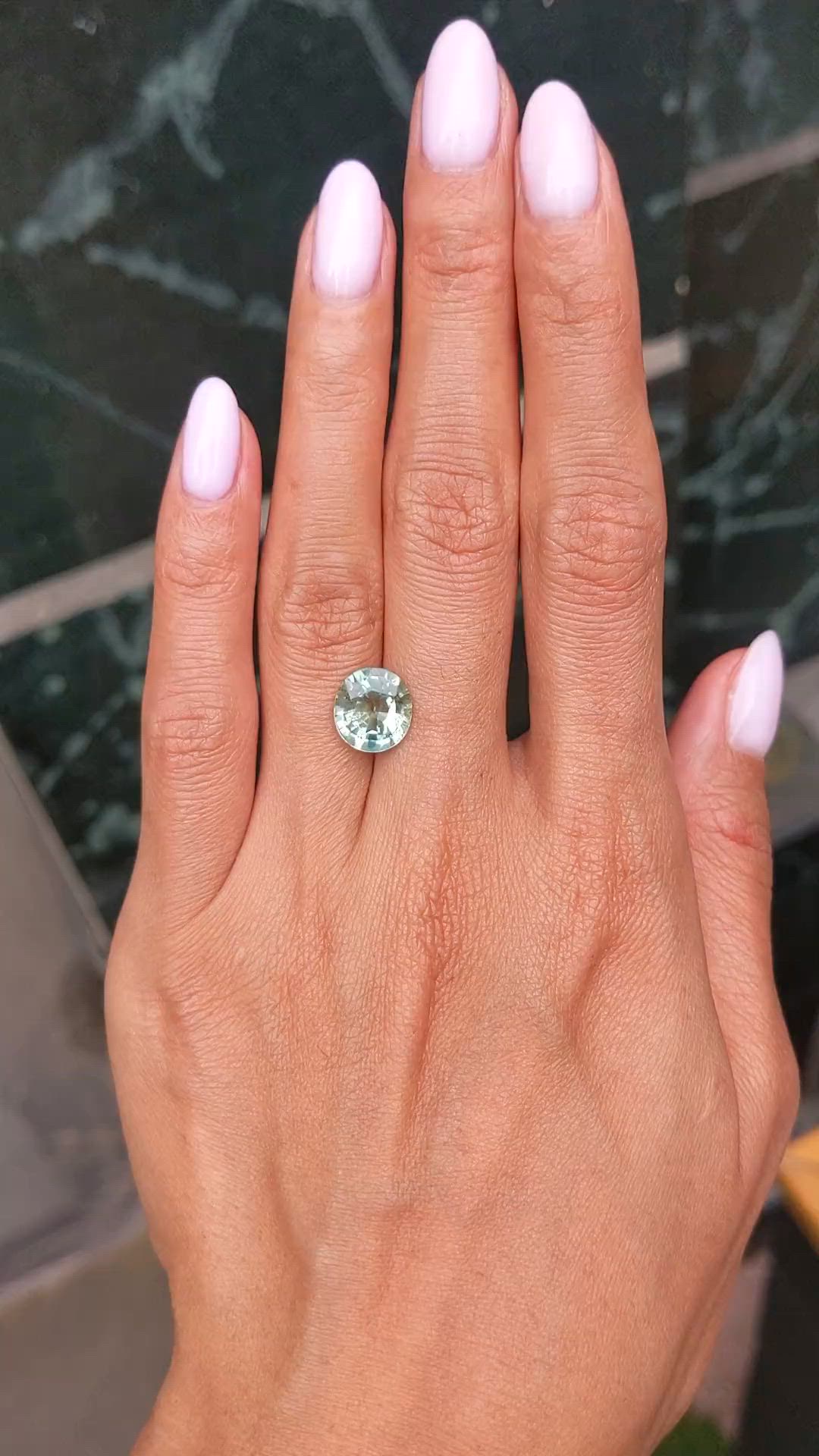 3.27 Ct. Bluish Green Tourmaline from Africa Size Video