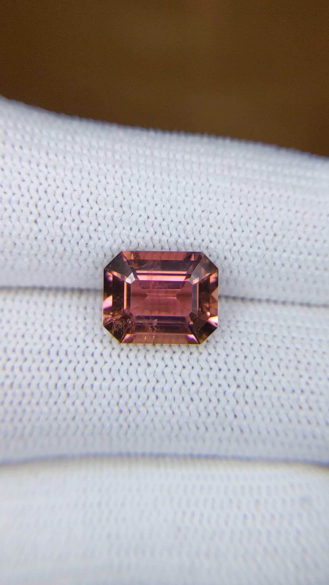 3.38 Ct. Brownish Pink Tourmaline from Africa Size Video