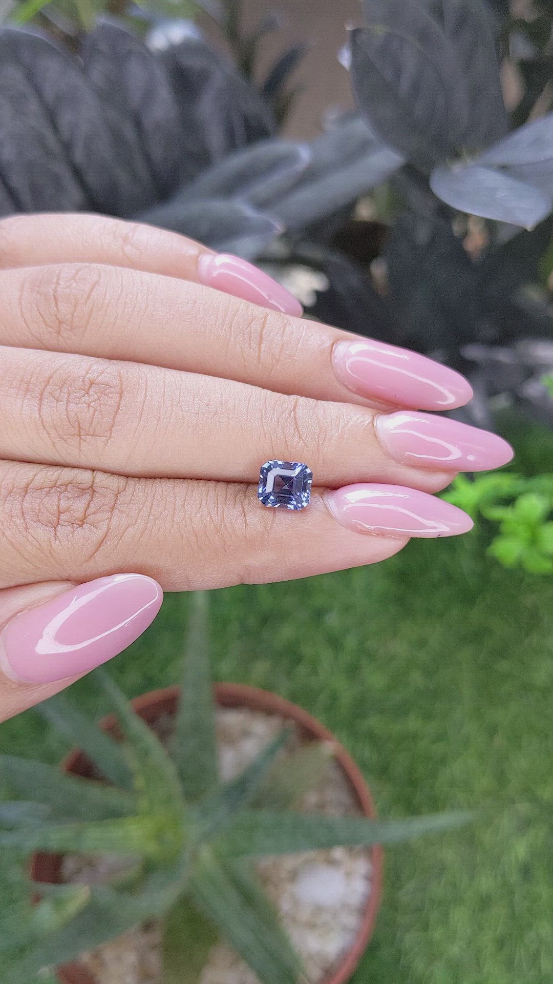 1.71 Ct. Purplish Blue Spinel from Ceylon (Sri Lanka) Size Video