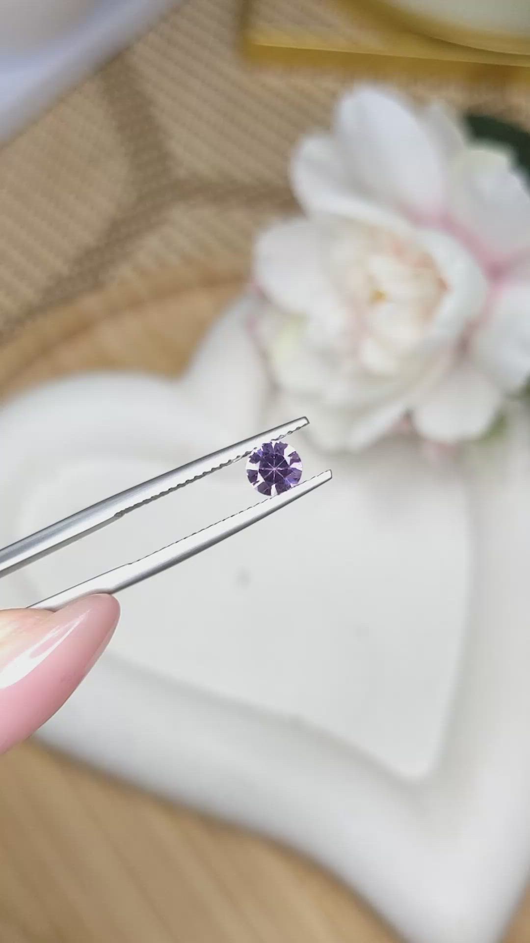 0.53 Ct. Purple Spinel from Ceylon (Sri Lanka) Size Video