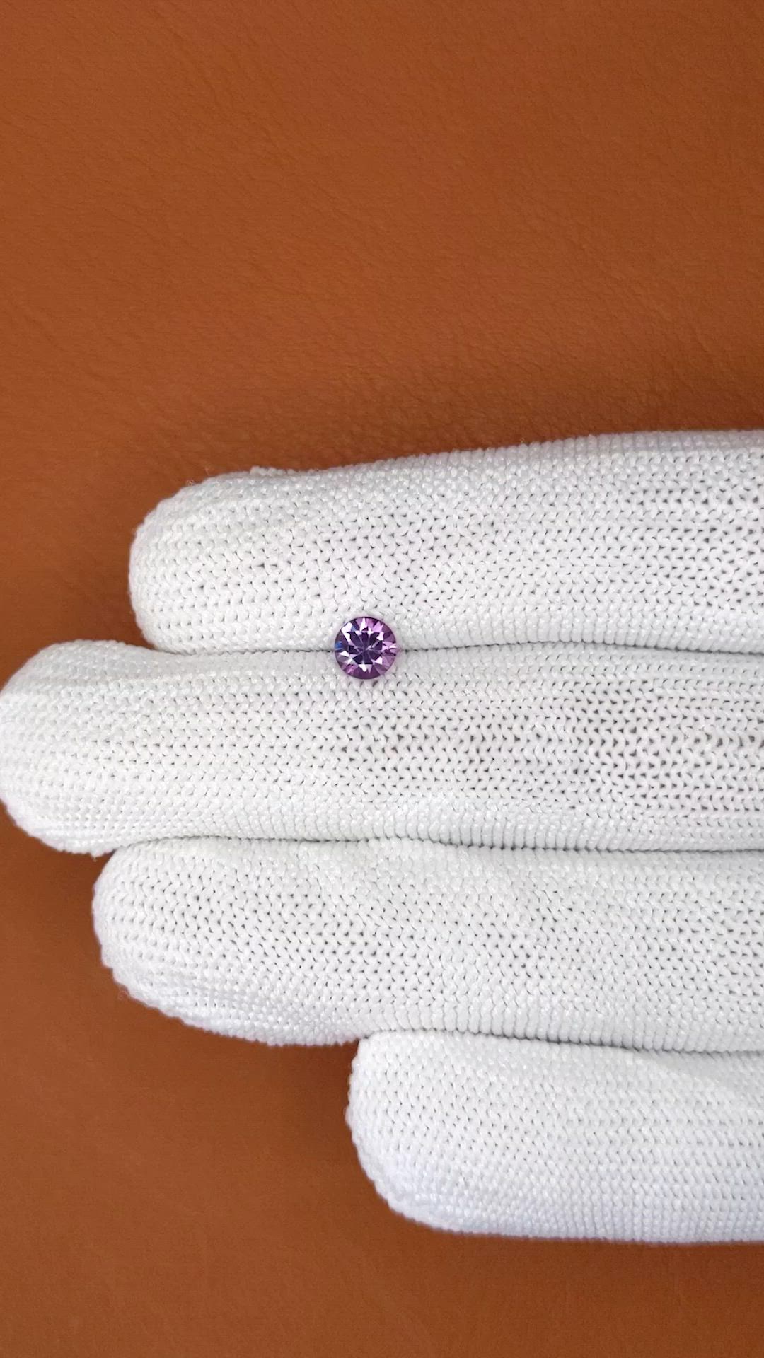 0.53 Ct. Pinkish Purple Spinel from Ceylon (Sri Lanka) Size Video