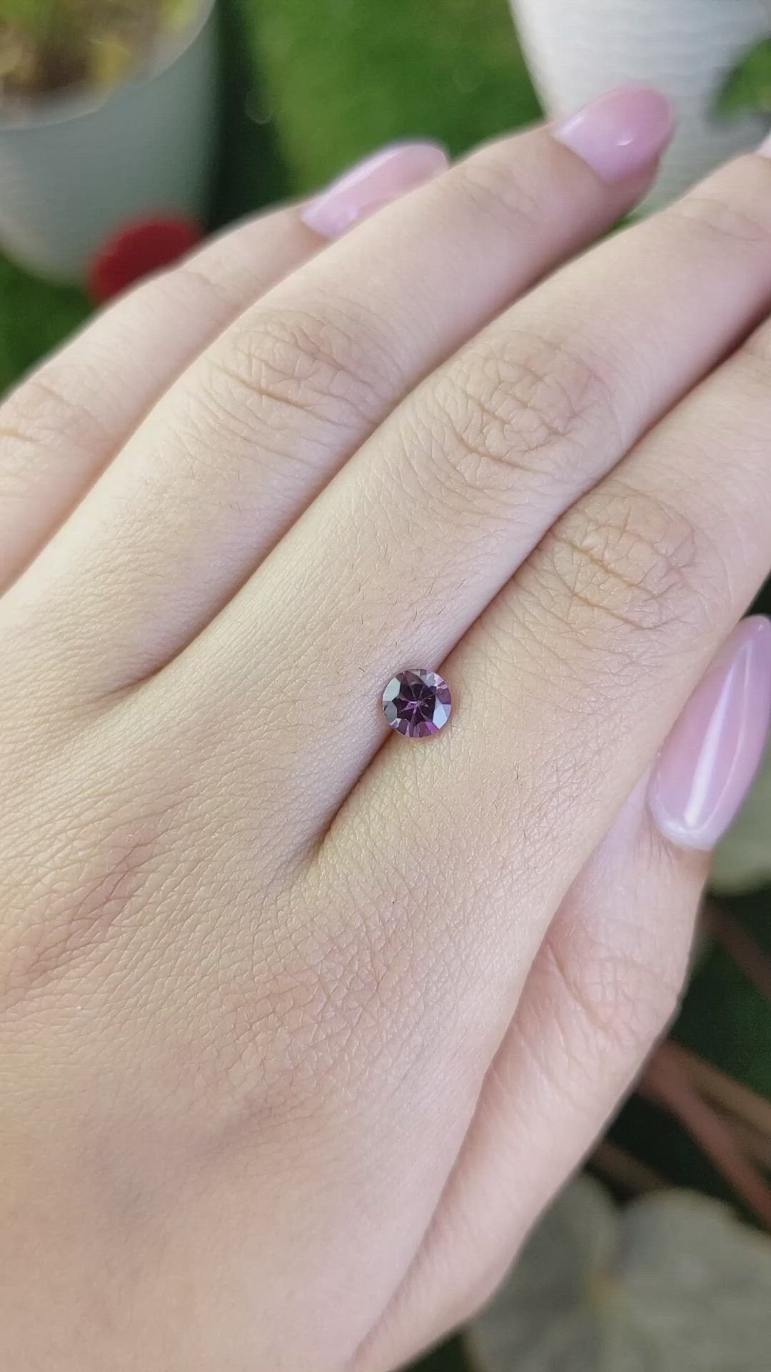 0.53 Ct. Pinkish Purple Spinel from Ceylon (Sri Lanka) Size Video