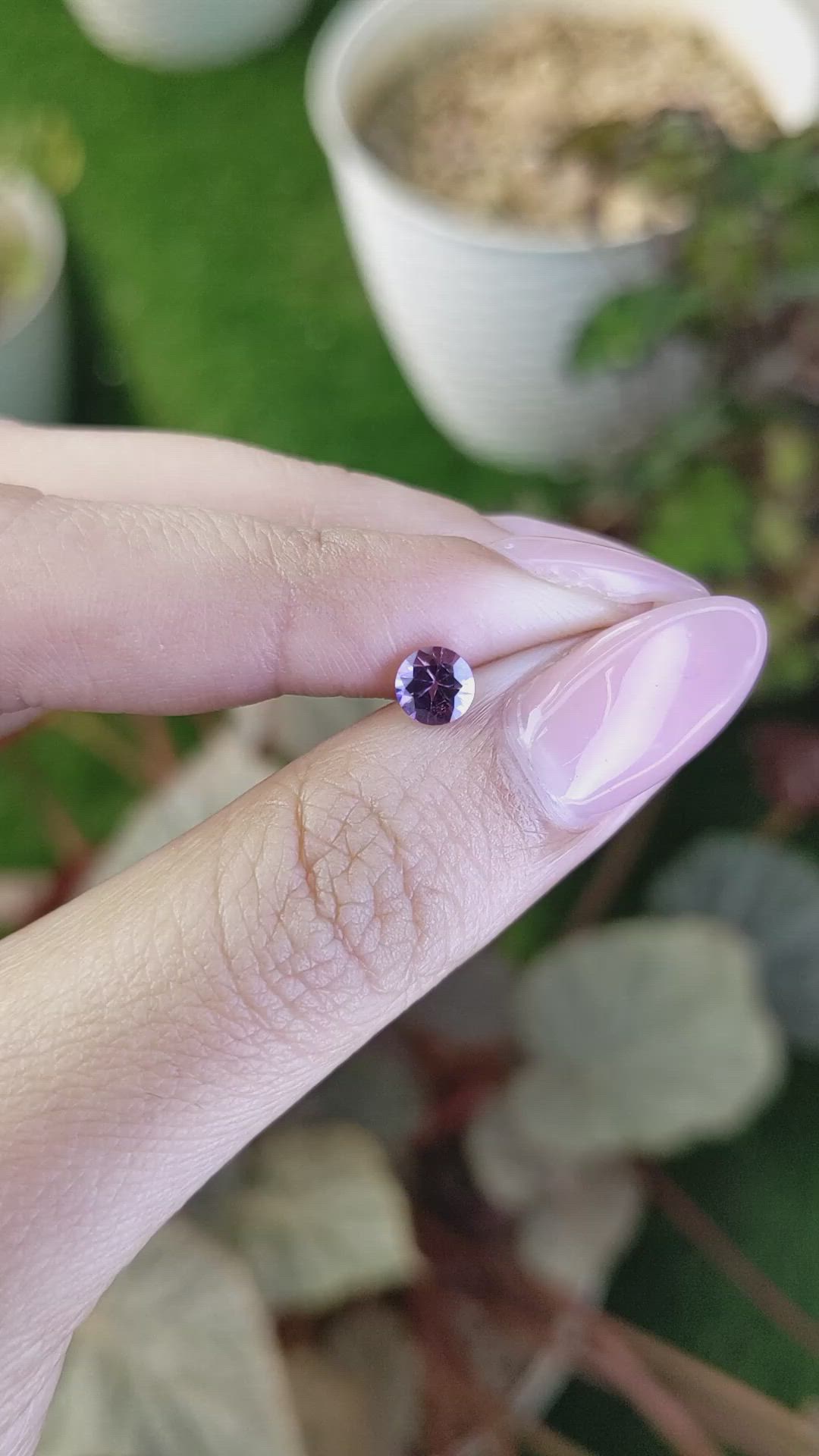 0.53 Ct. Pinkish Purple Spinel from Ceylon (Sri Lanka) Size Video