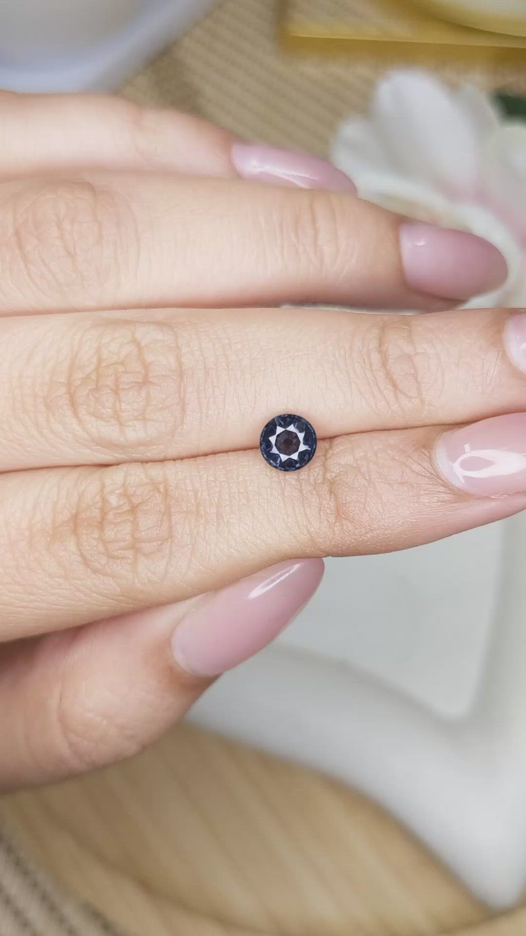 0.84 Ct. Blue Spinel from Ceylon (Sri Lanka) Size Video