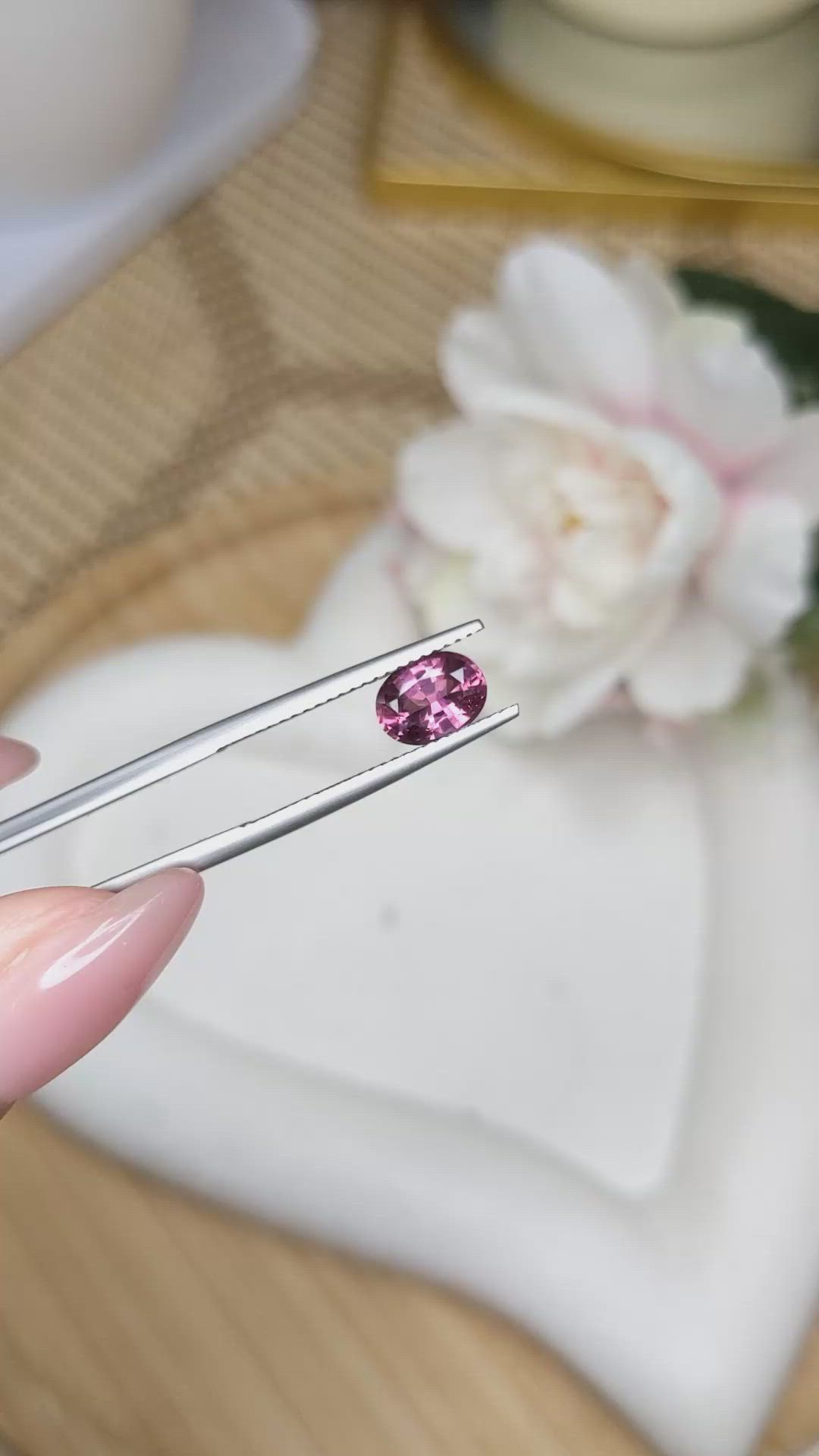 1.29 Ct. Purplish Pink Spinel from Ceylon (Sri Lanka) Size Video