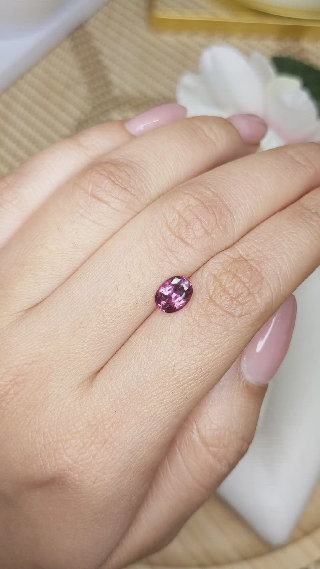 1.29 Ct. Purplish Pink Spinel from Ceylon (Sri Lanka) Size Video