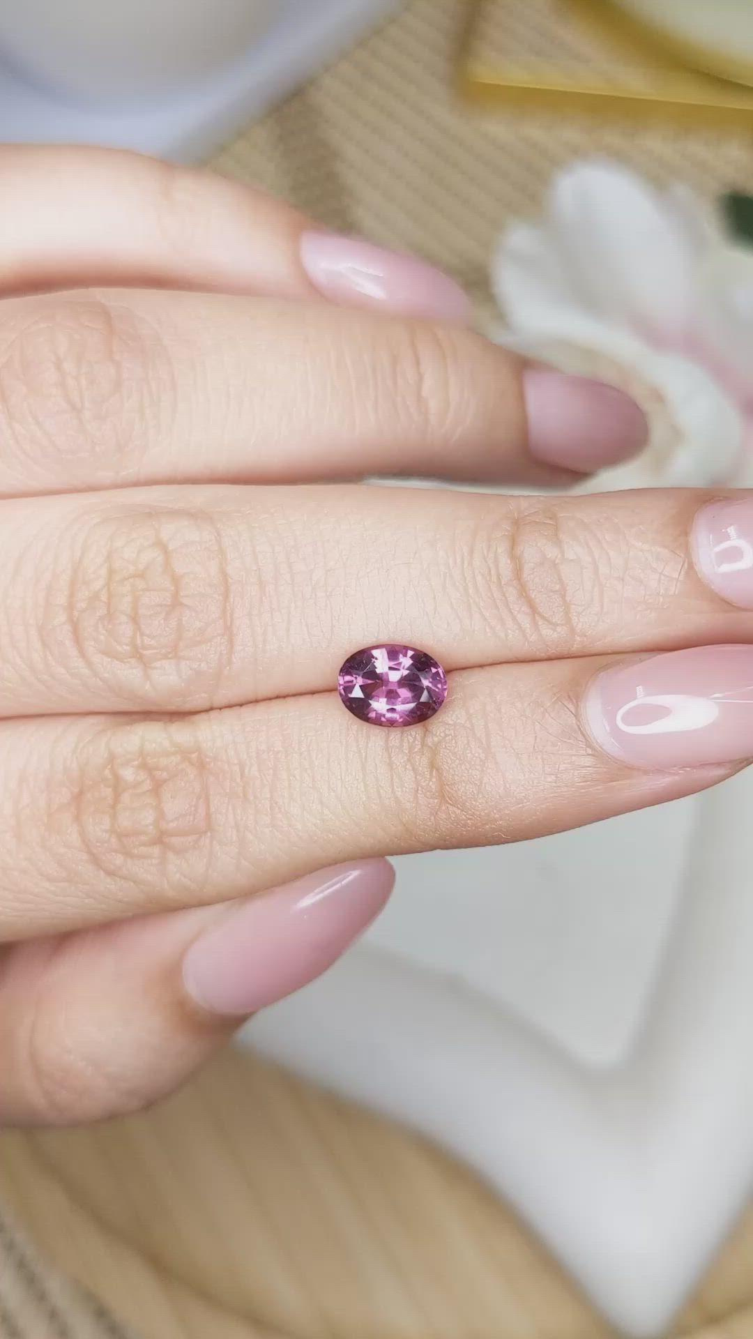 1.29 Ct. Purplish Pink Spinel from Ceylon (Sri Lanka) Size Video