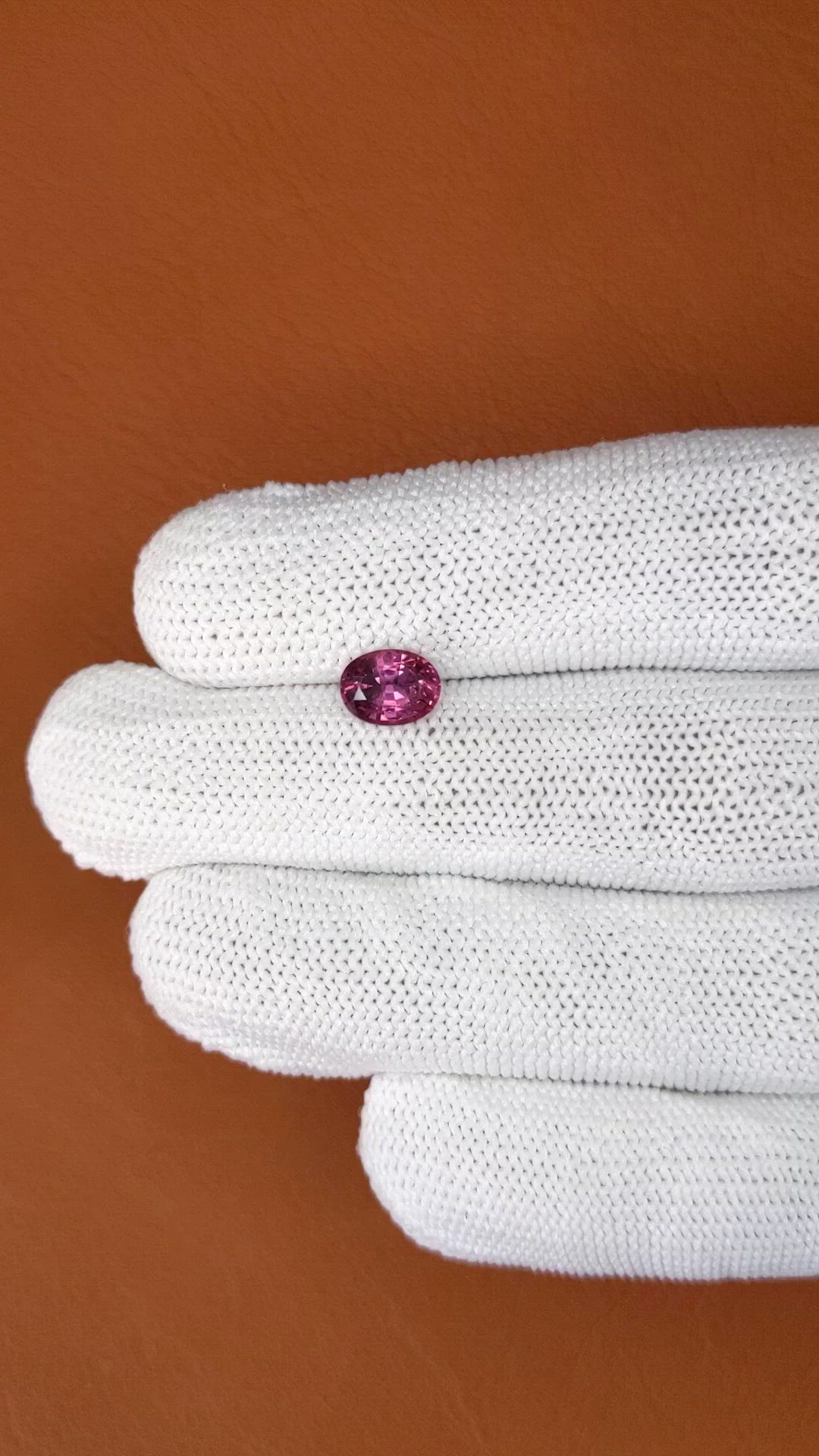 1.29 Ct. Purplish Pink Spinel from Ceylon (Sri Lanka) Size Video