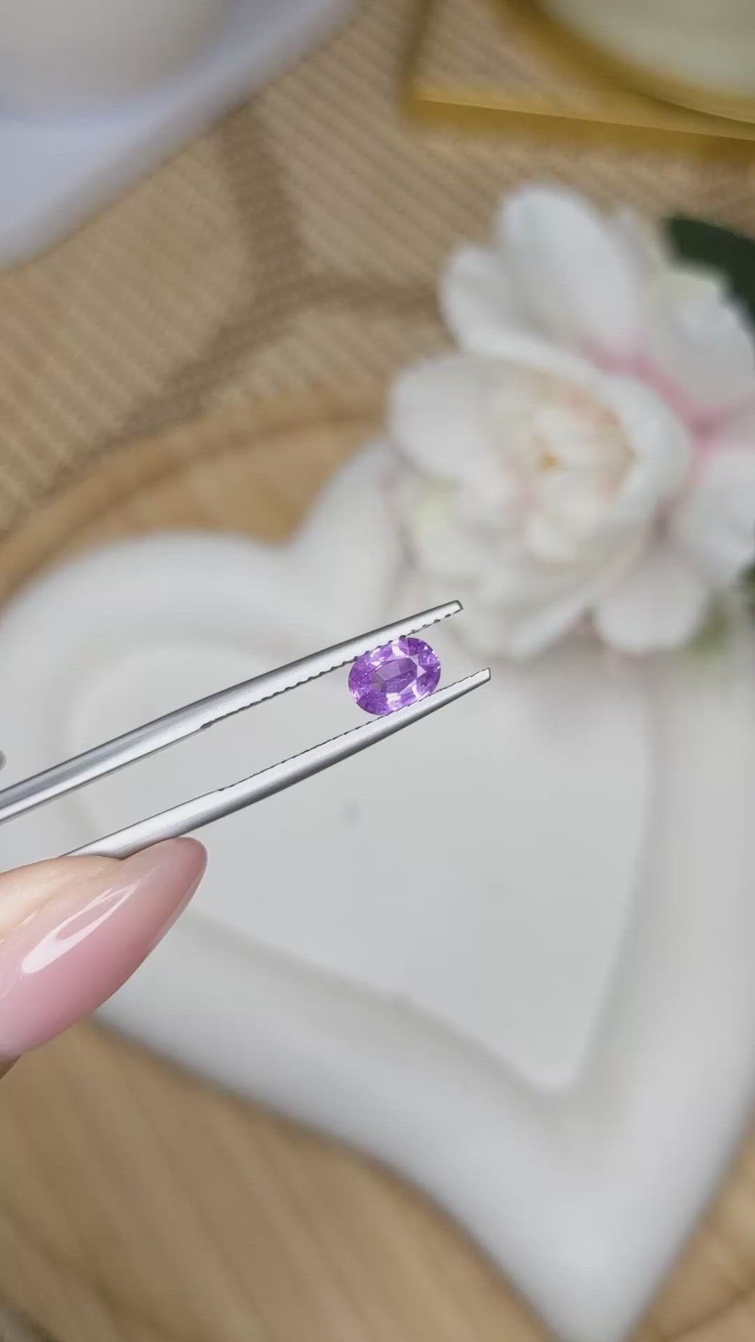 0.72 Ct. Purple Spinel from Ceylon (Sri Lanka) Size Video