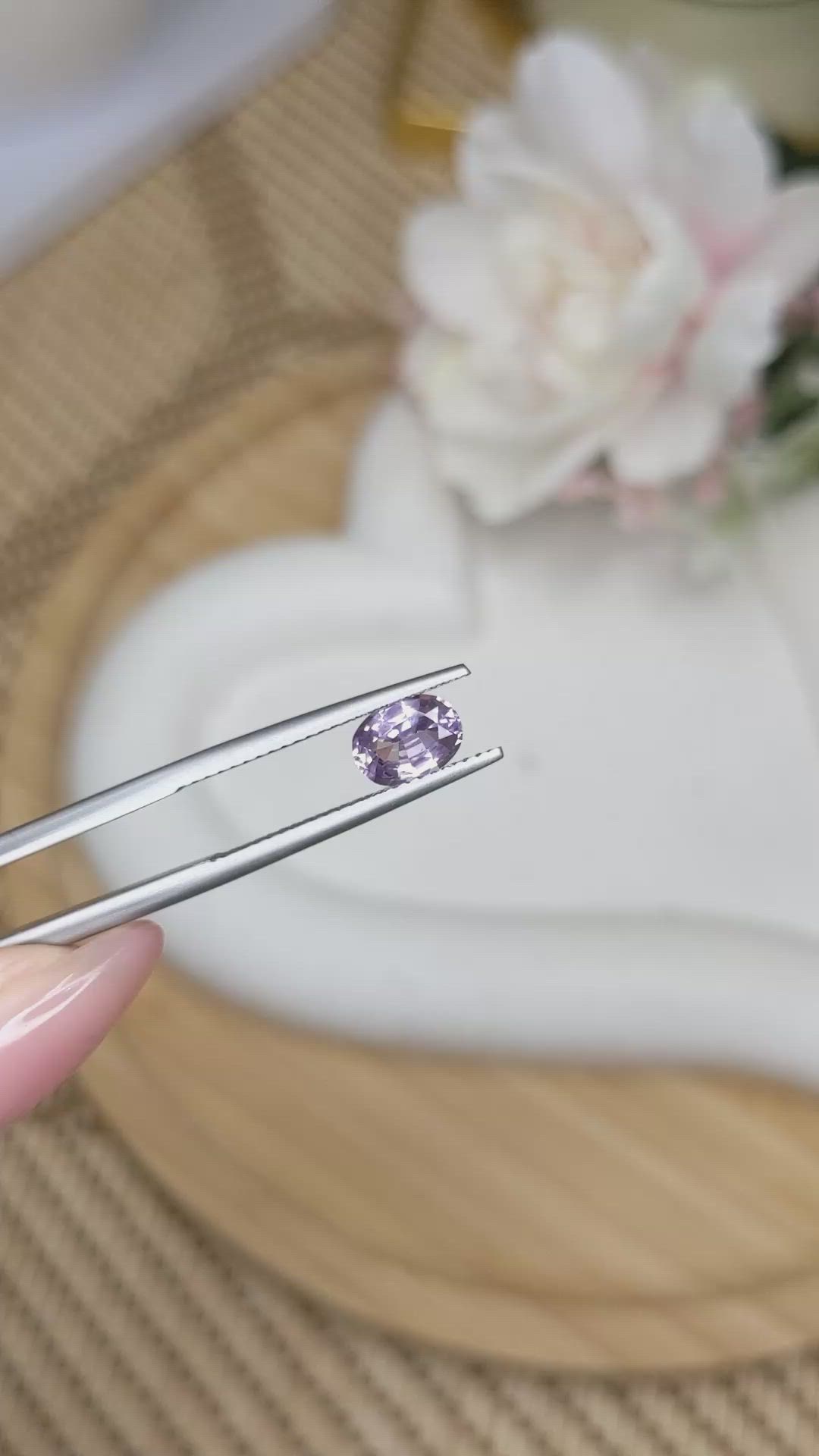 1.02 Ct. Purple Spinel from Ceylon (Sri Lanka) Size Video