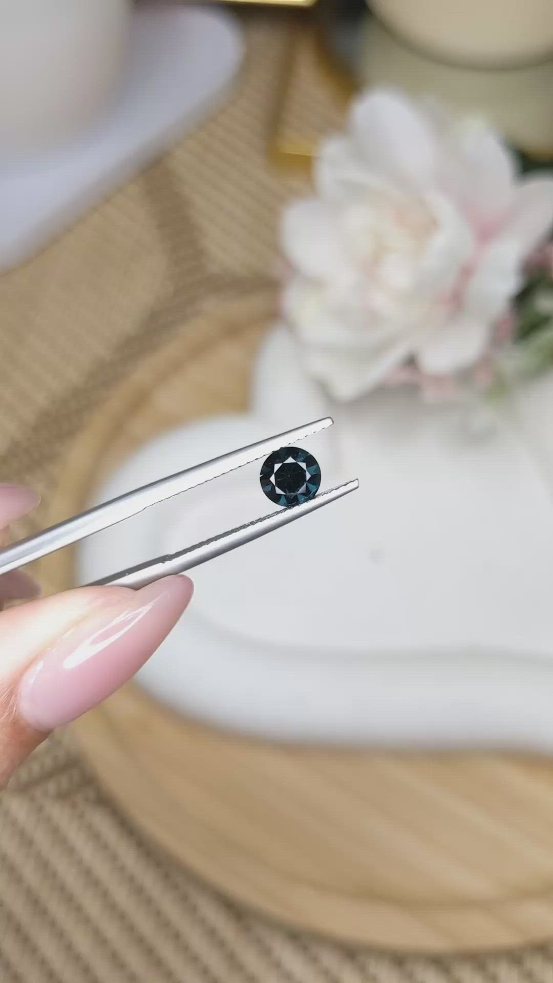 0.81 Ct. Greenish Blue Spinel from Ceylon (Sri Lanka) Size Video