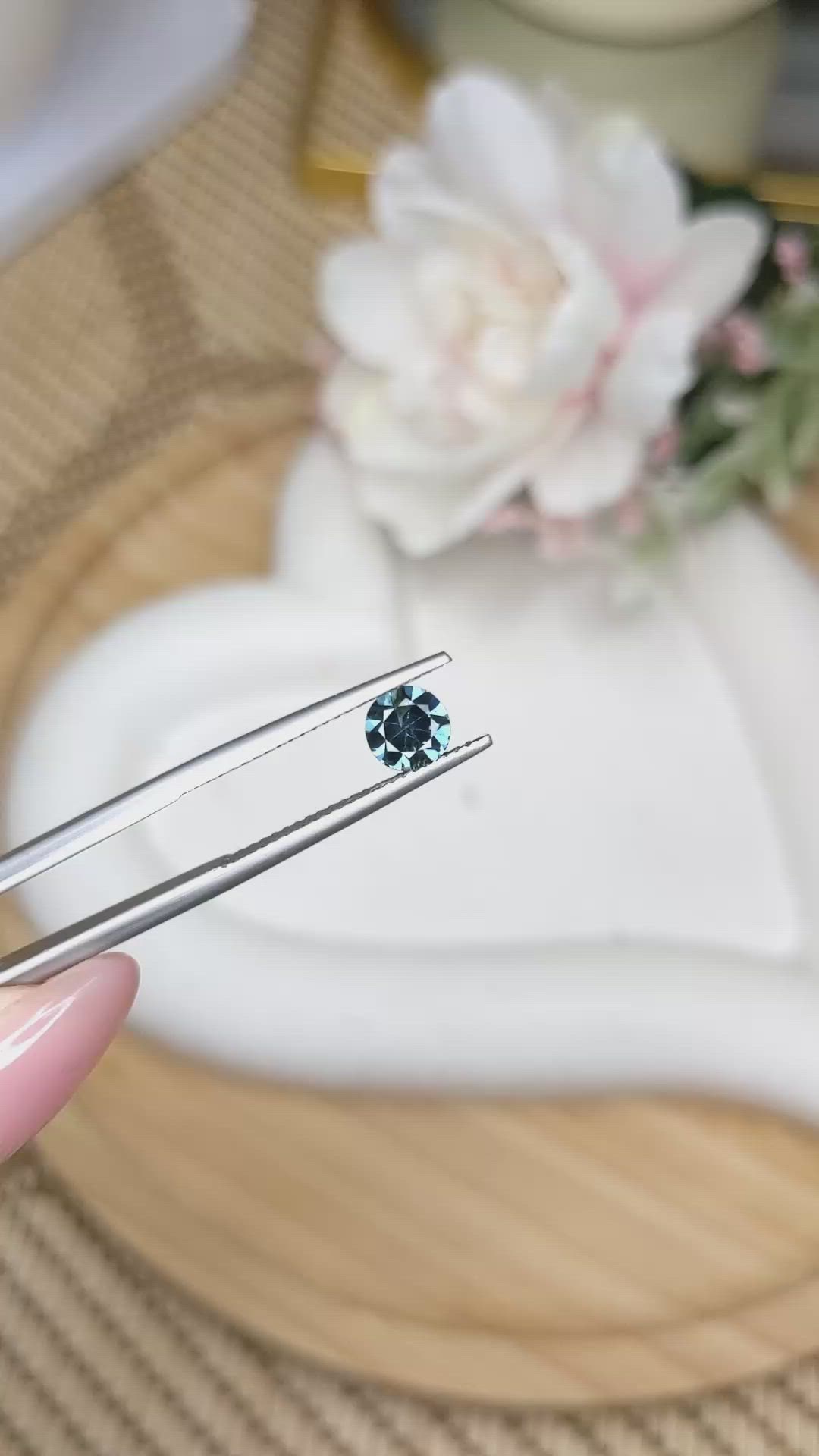 0.73 Ct. Greenish Blue Spinel from Ceylon (Sri Lanka) Size Video