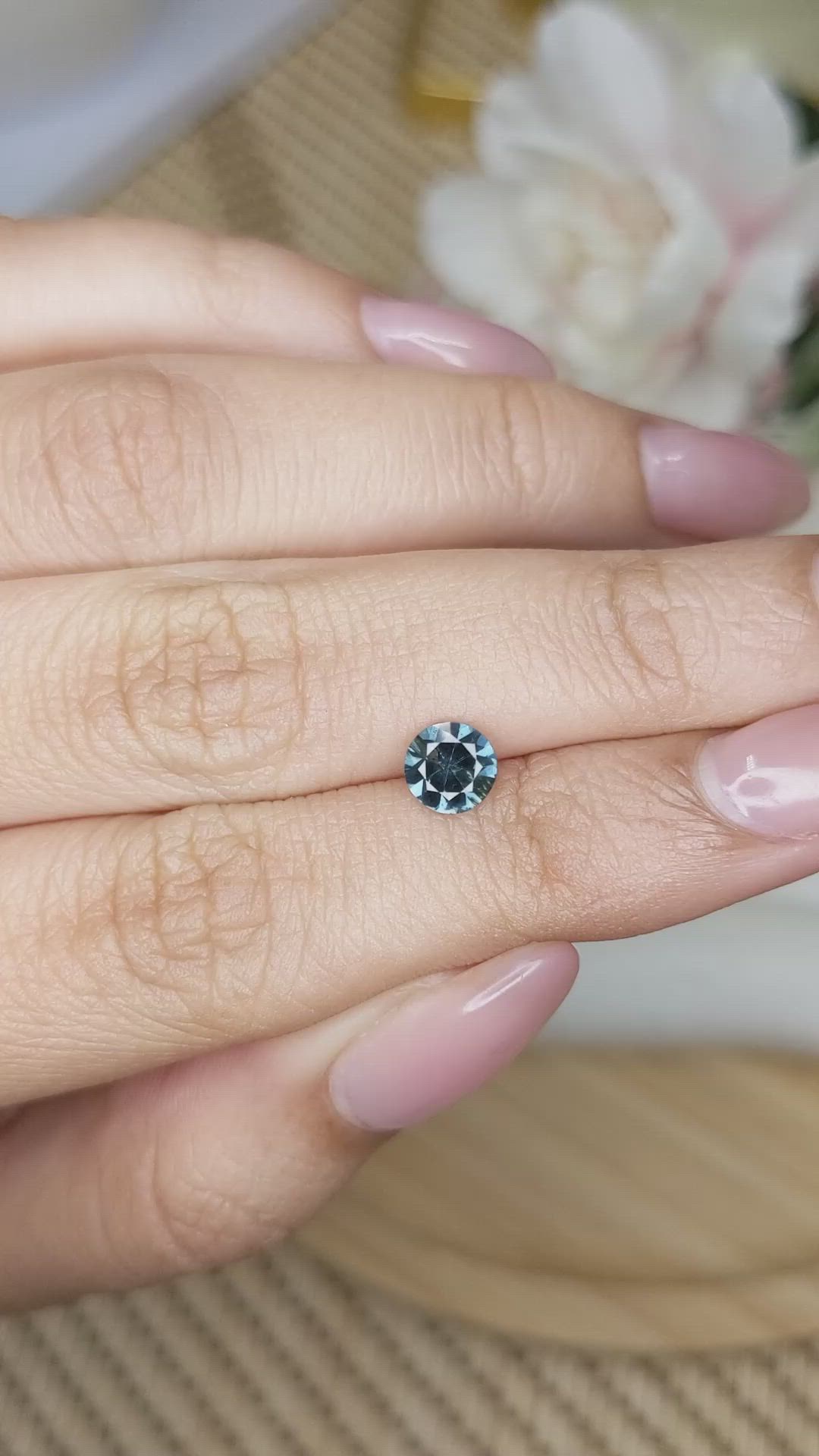0.73 Ct. Greenish Blue Spinel from Ceylon (Sri Lanka) Size Video