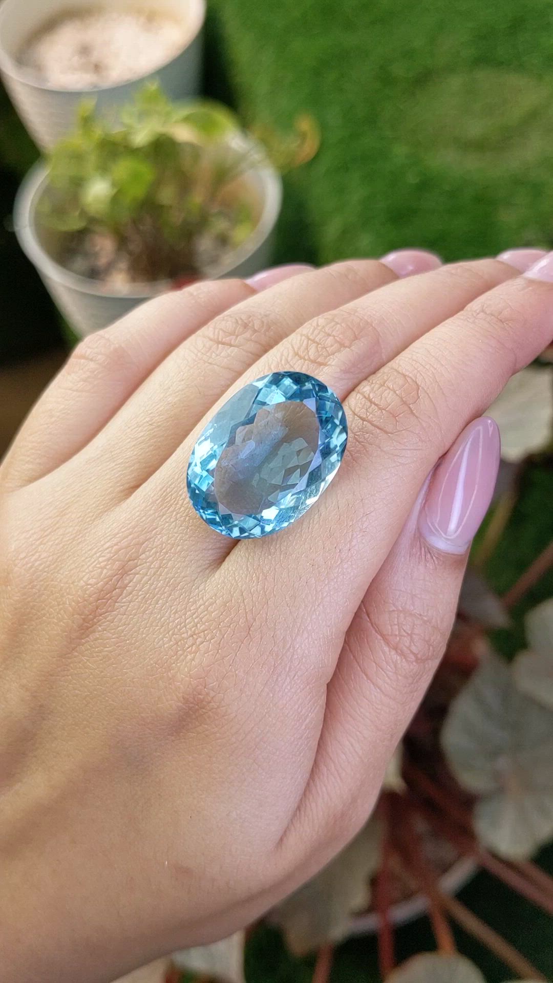 29.37 Ct. Greenish Blue Topaz from Ceylon (Sri Lanka) Size Video