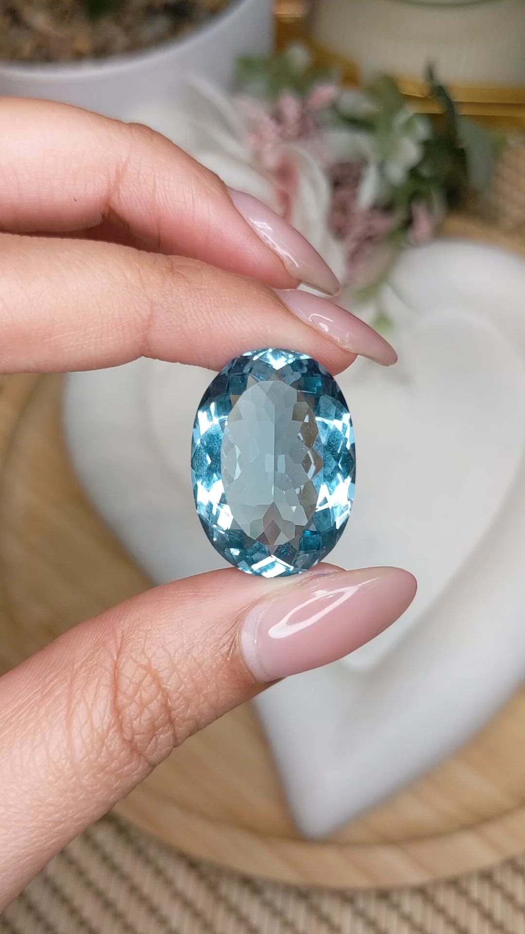 29.37 Ct. Greenish Blue Topaz from Ceylon (Sri Lanka) Size Video