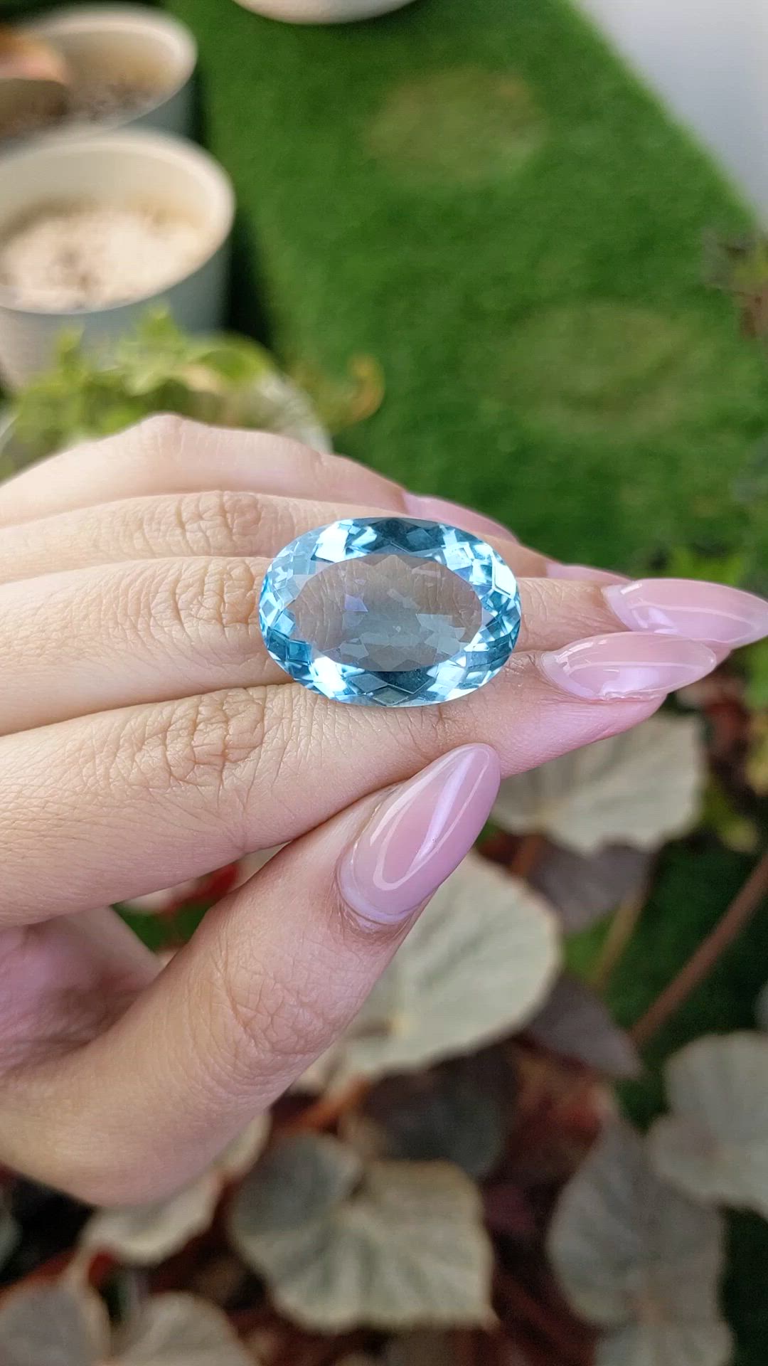 29.37 Ct. Greenish Blue Topaz from Ceylon (Sri Lanka) Size Video