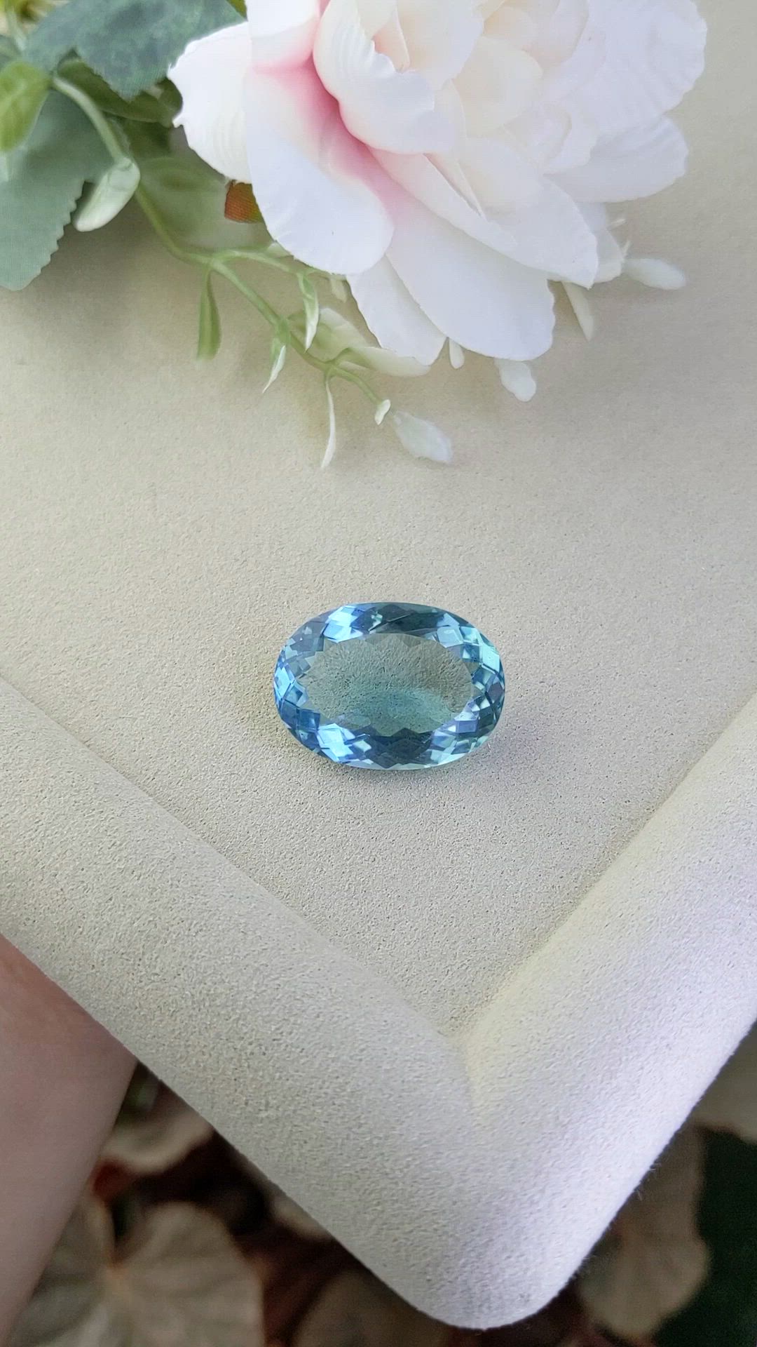 29.37 Ct. Greenish Blue Topaz from Ceylon (Sri Lanka) Size Video
