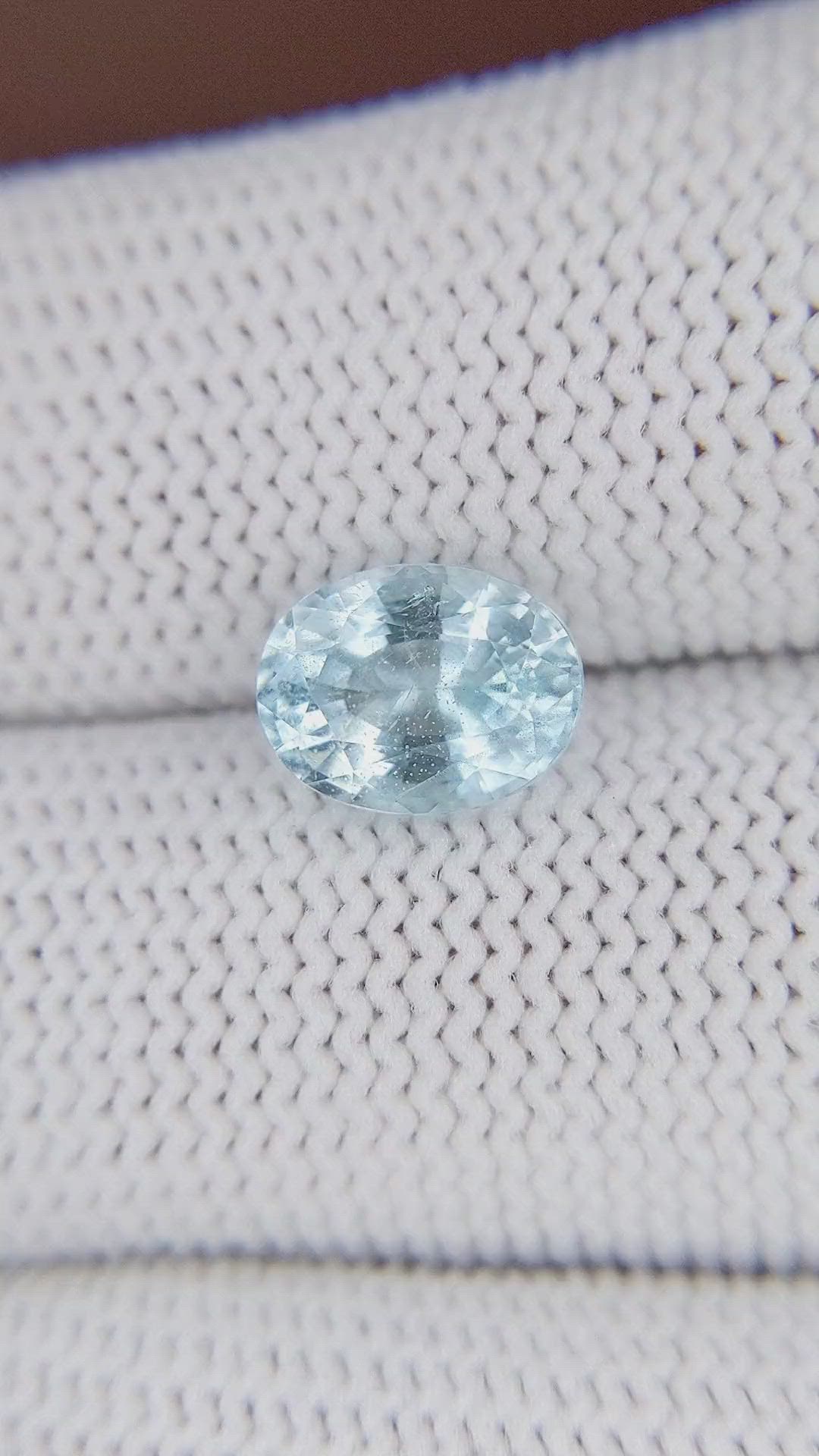 1.94 Ct. Greenish Blue Aquamarine from Tanzania Size Video