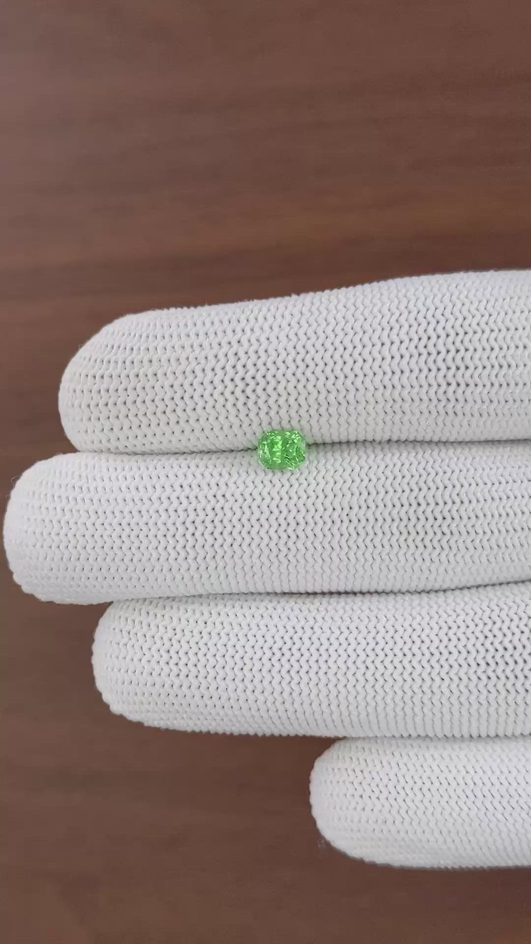 0.68 Ct. Tsavorite Garnet from Tanzania Size Video