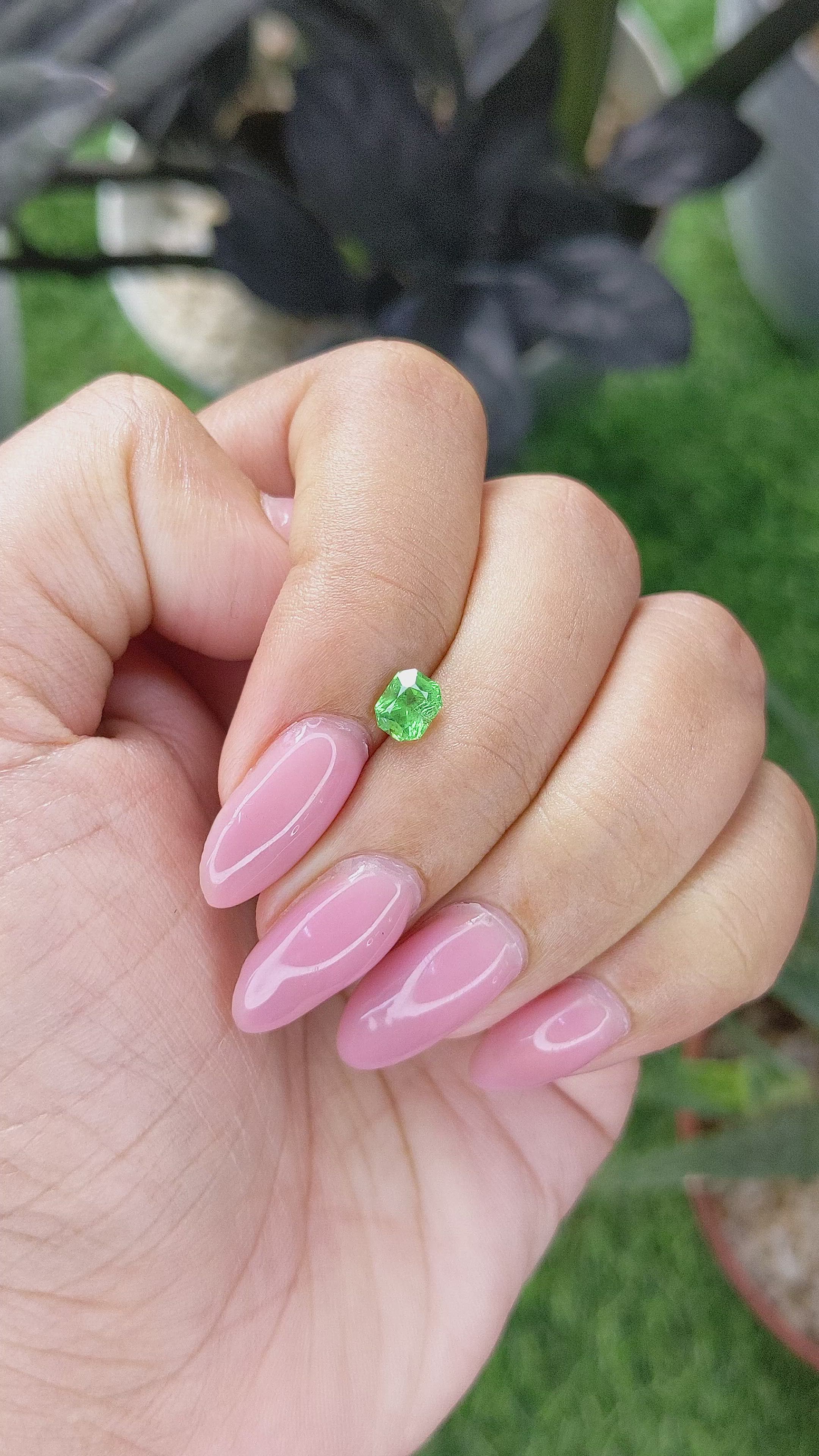 0.68 Ct. Tsavorite Garnet from Tanzania Size Video