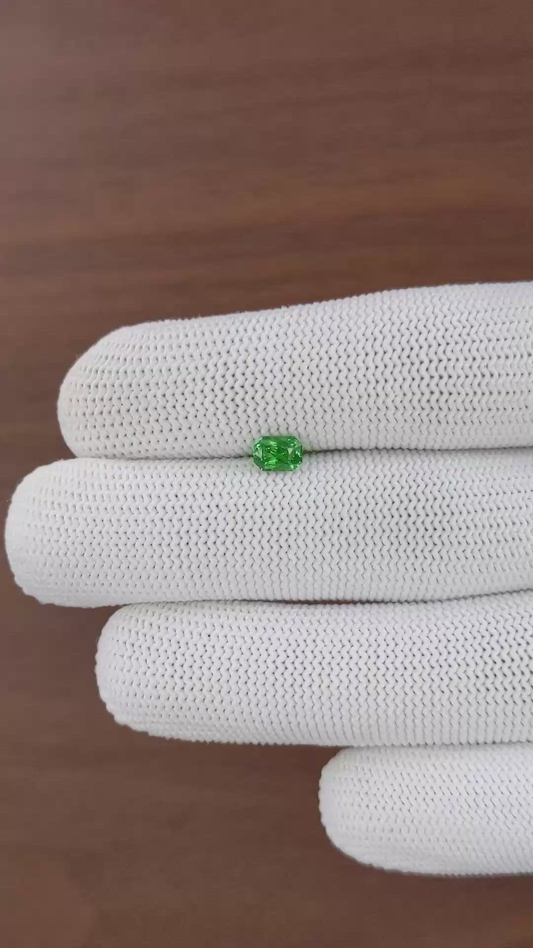0.58 Ct. Tsavorite Garnet from Tanzania Size Video