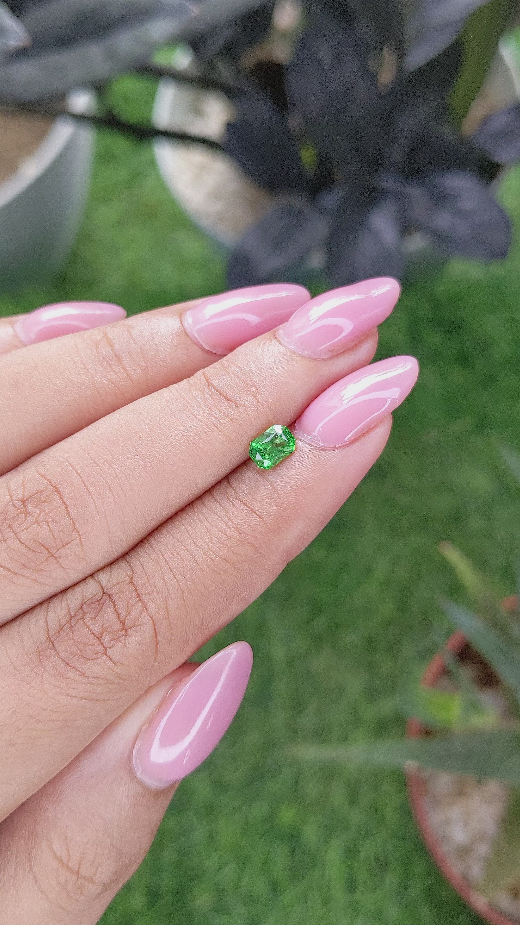 0.58 Ct. Tsavorite Garnet from Tanzania Size Video