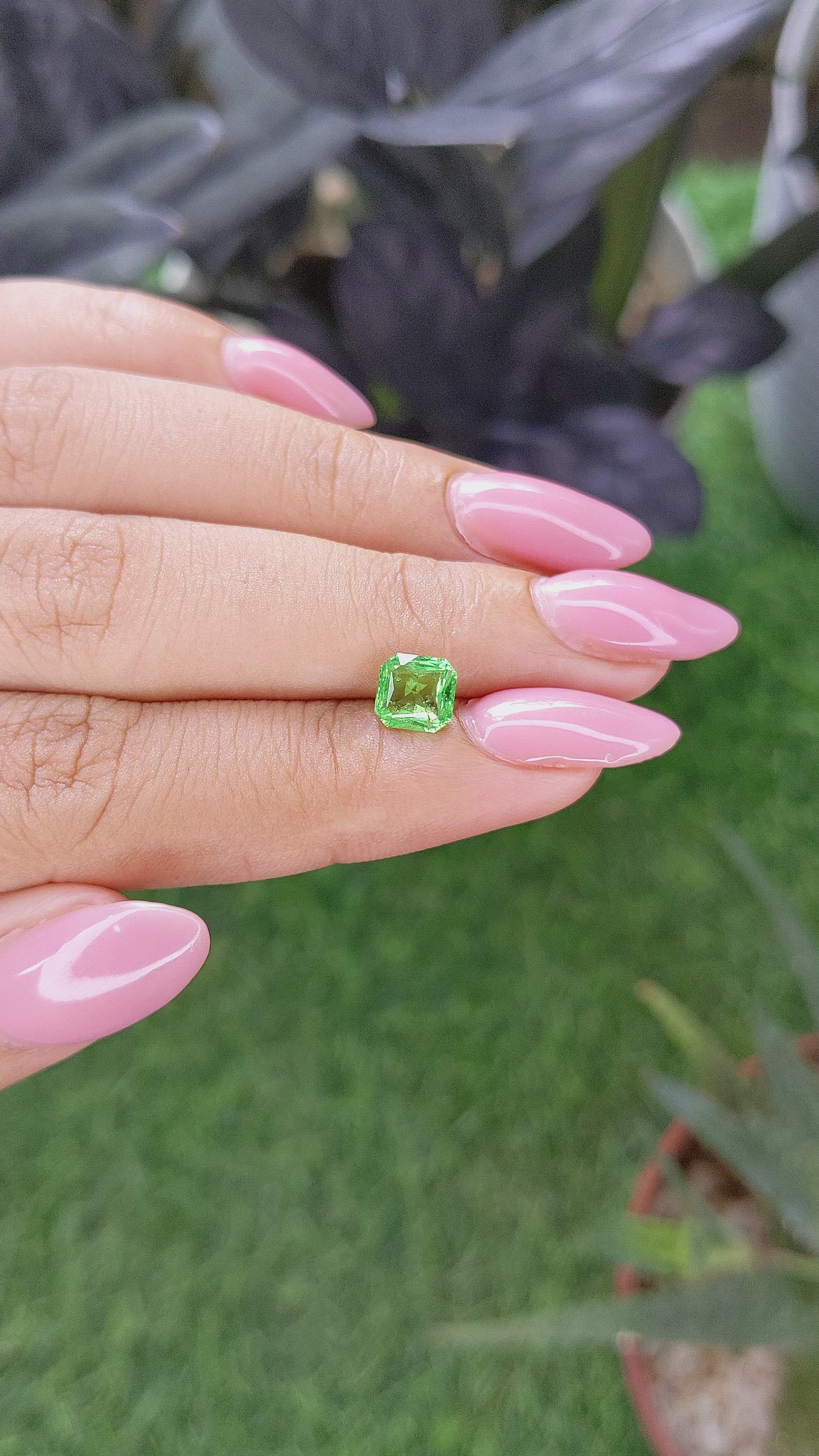 1.14 Ct. Tsavorite Garnet from Tanzania Size Video