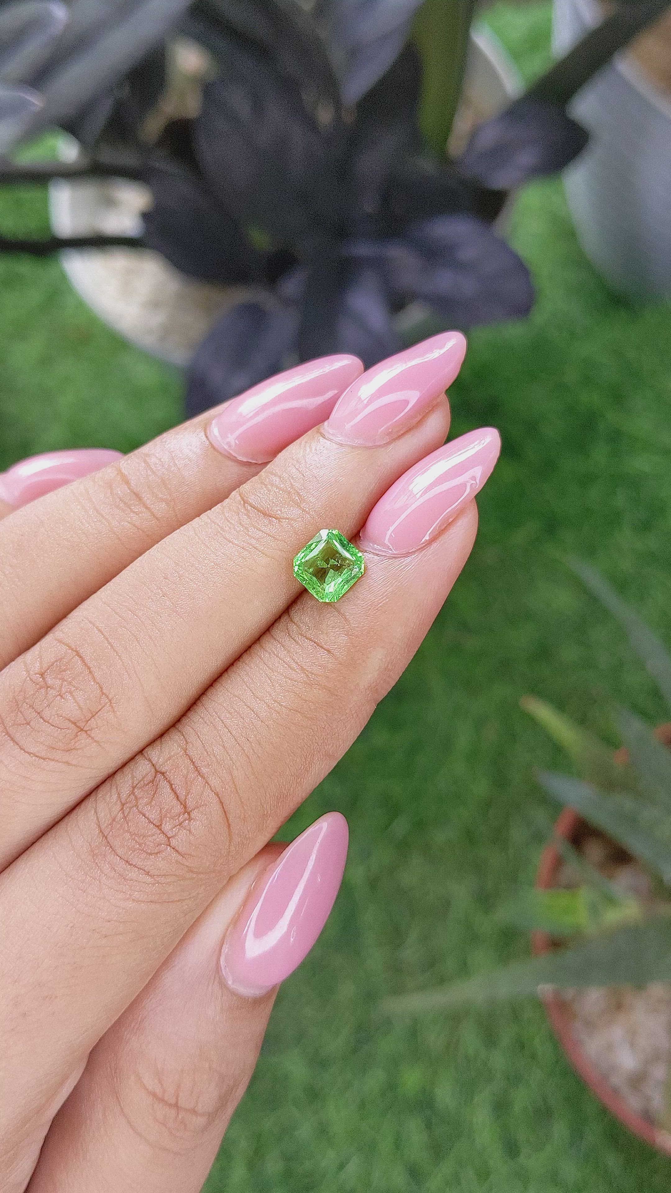 1.14 Ct. Tsavorite Garnet from Tanzania Size Video