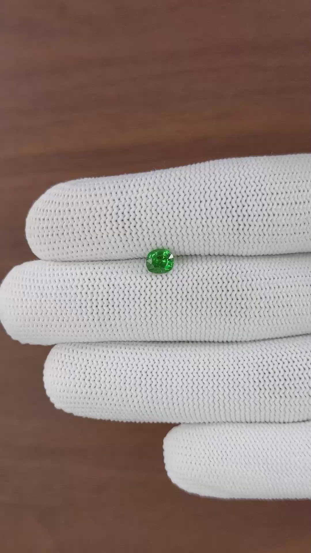 0.80 Ct. Tsavorite Garnet from Tanzania Size Video