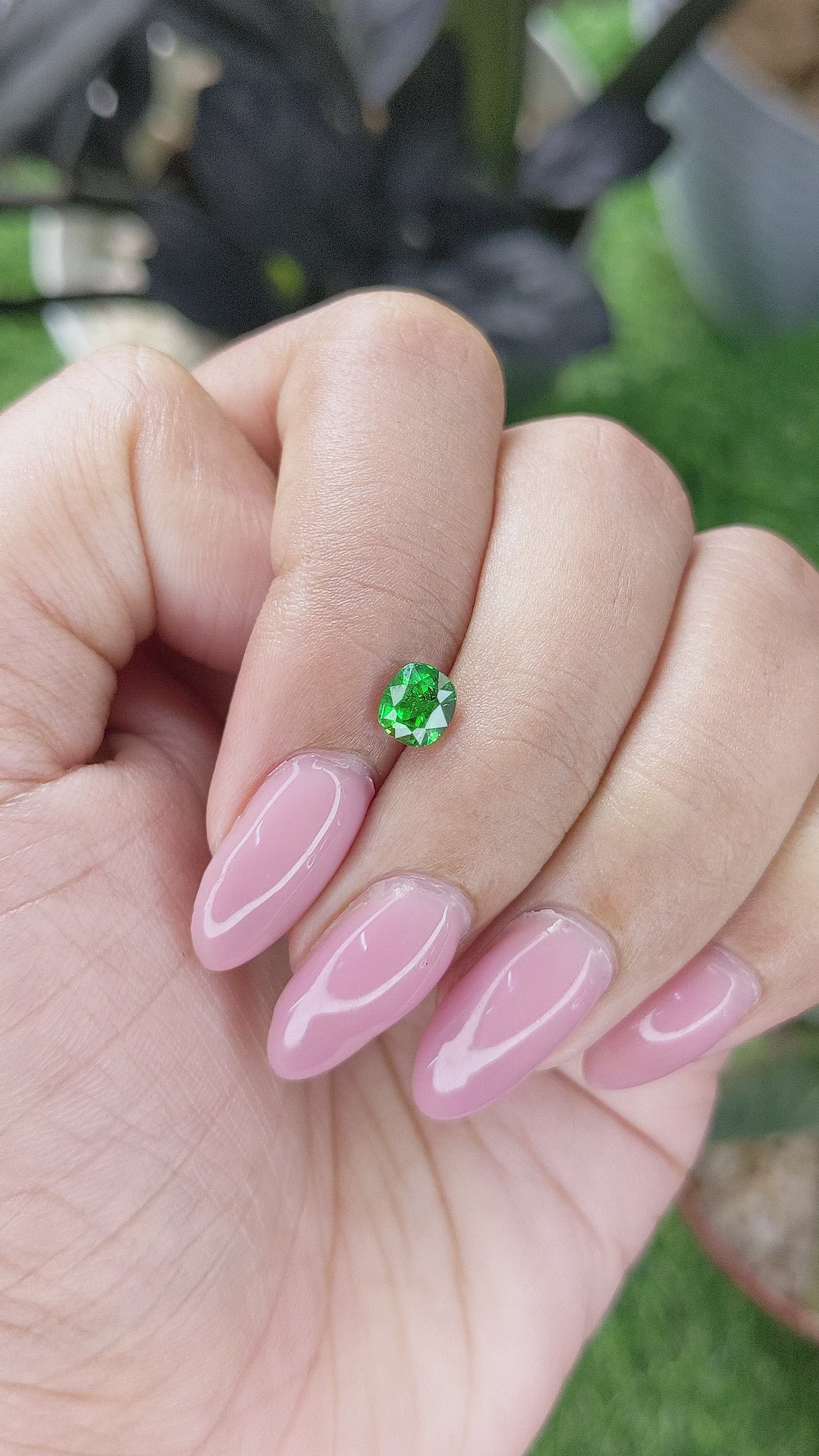 0.80 Ct. Tsavorite Garnet from Tanzania Size Video
