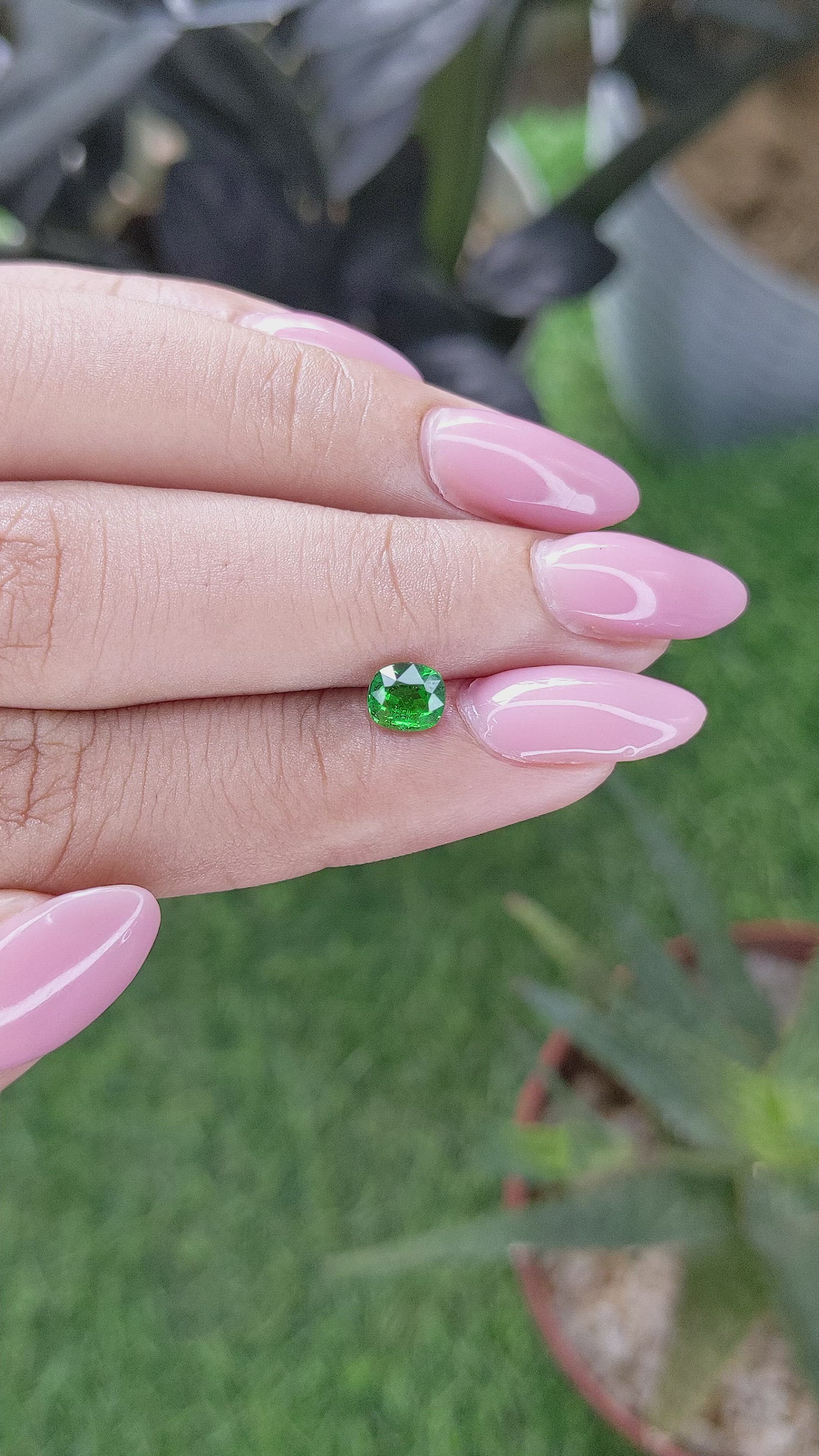 0.80 Ct. Tsavorite Garnet from Tanzania Size Video