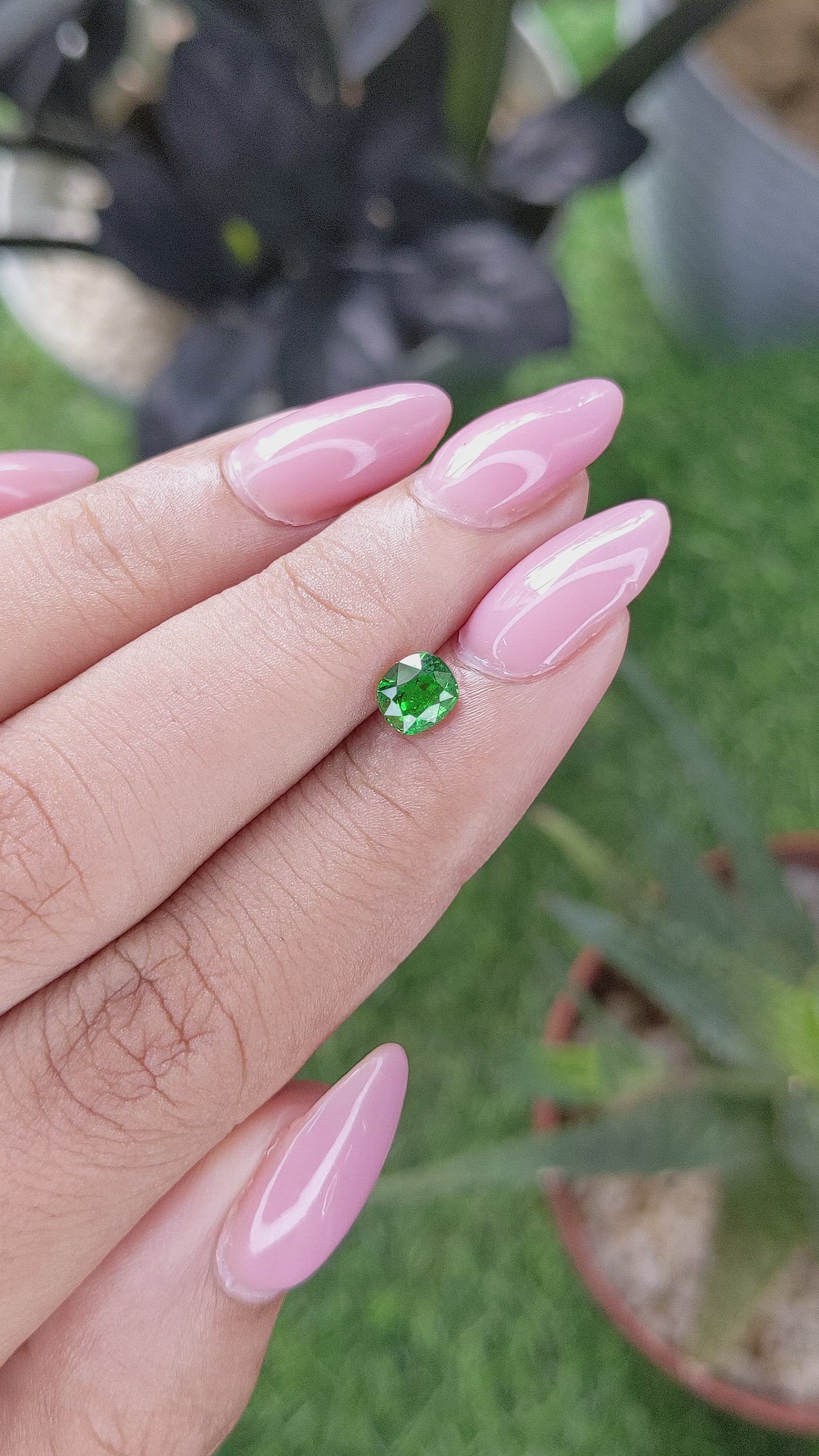 0.80 Ct. Tsavorite Garnet from Tanzania Size Video